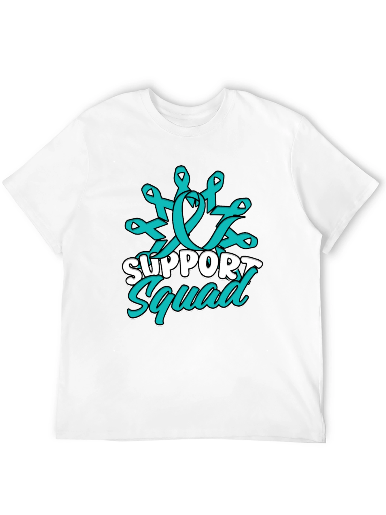 Support Squad Teal Ribbon Graphic T-Shirt
