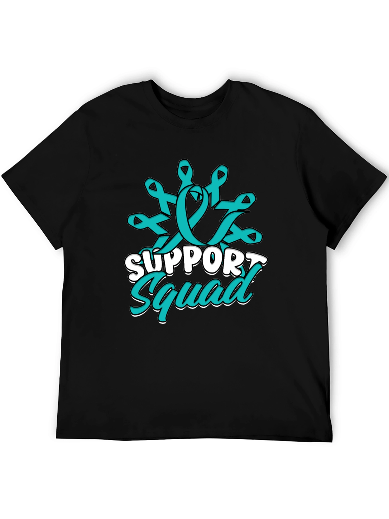 Support Squad Teal Ribbon Graphic T-Shirt