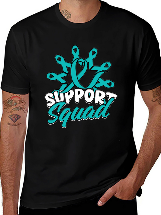 Support Squad Teal Ribbon Graphic T-Shirt