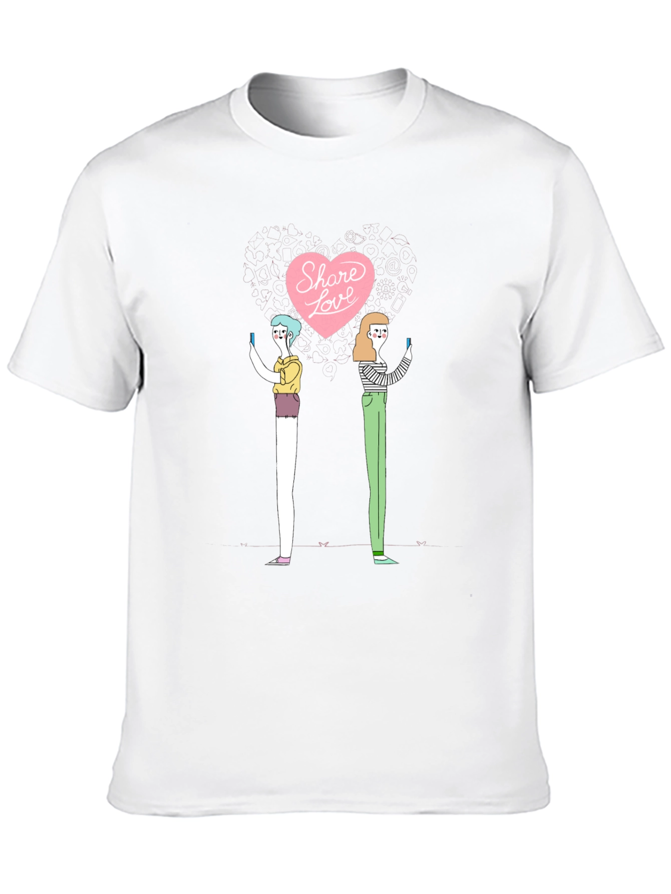 Share Love Graphic Print Black T-Shirt