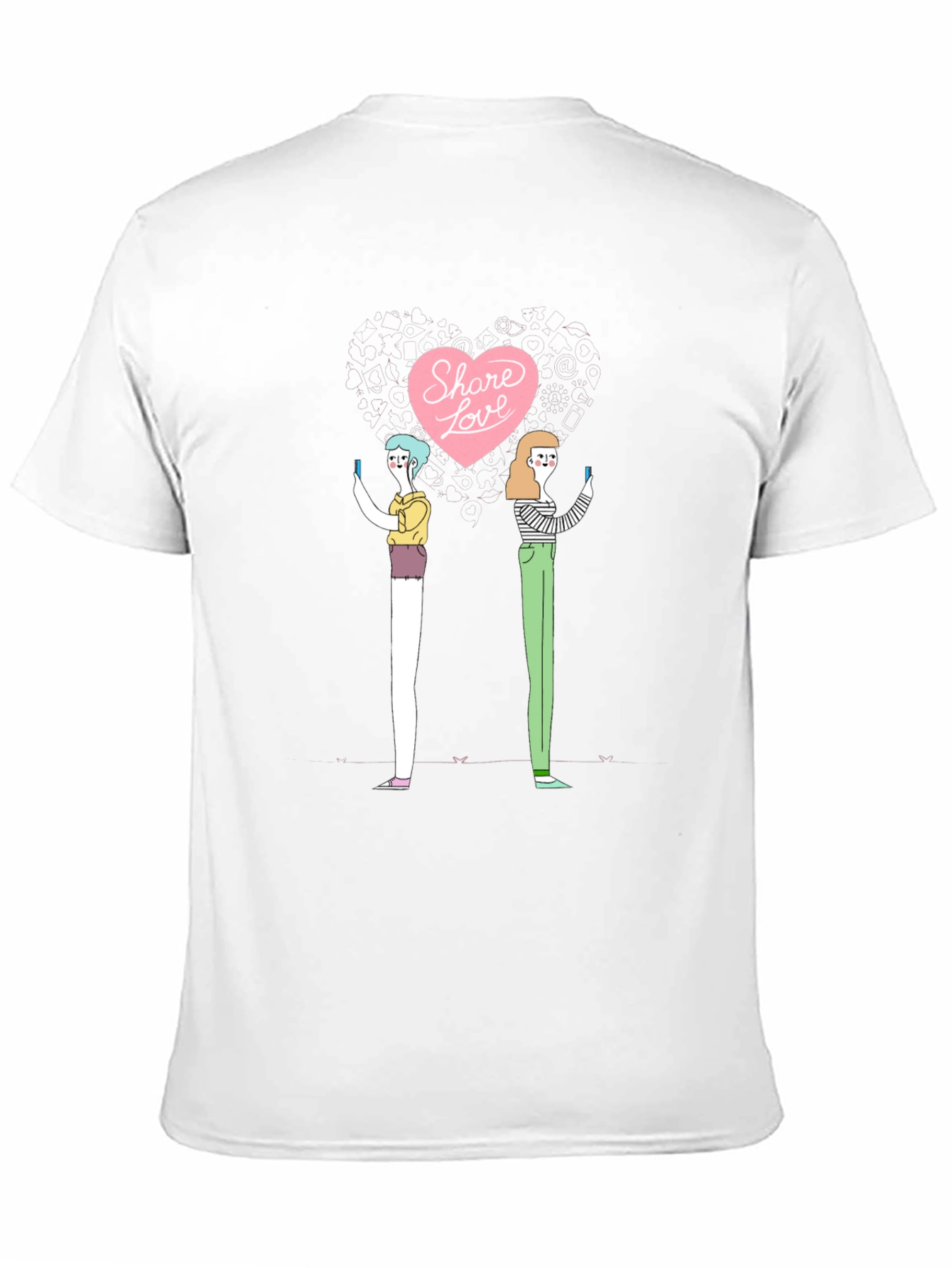 Share Love Graphic Print Black T-Shirt