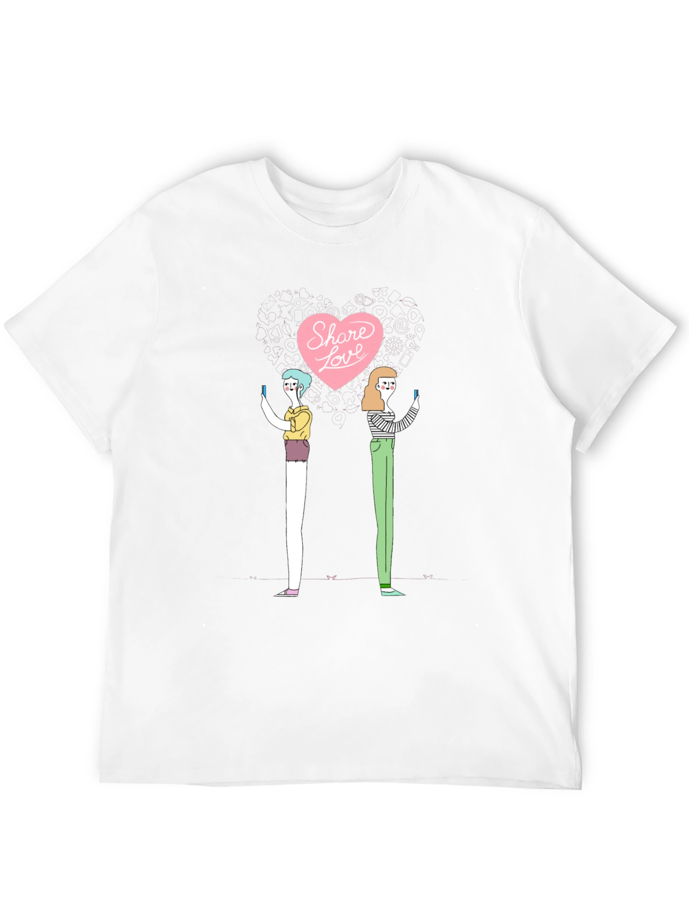 Share Love Graphic Print Black T-Shirt