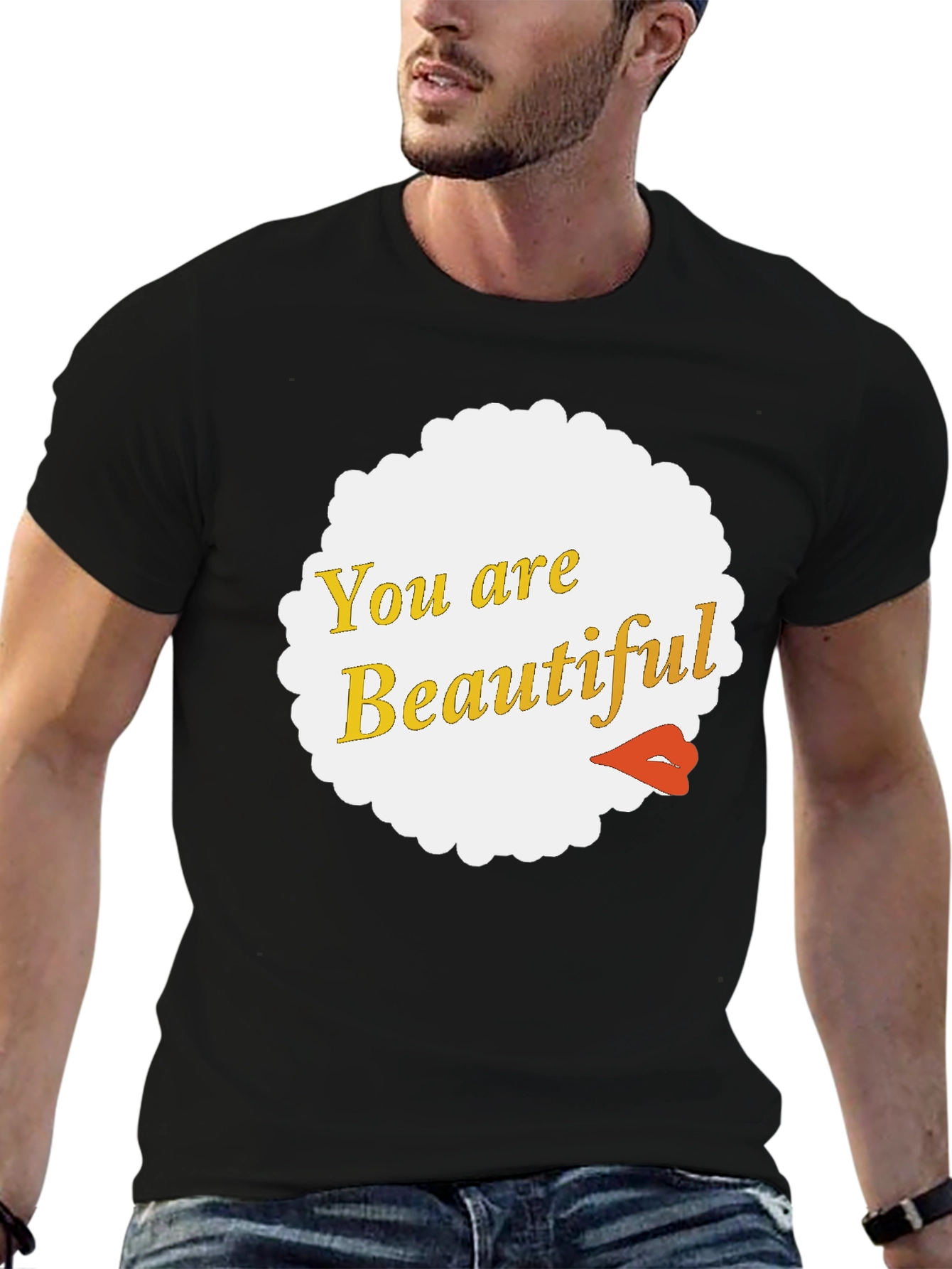 You Are Beautiful Graphic Tee - Black