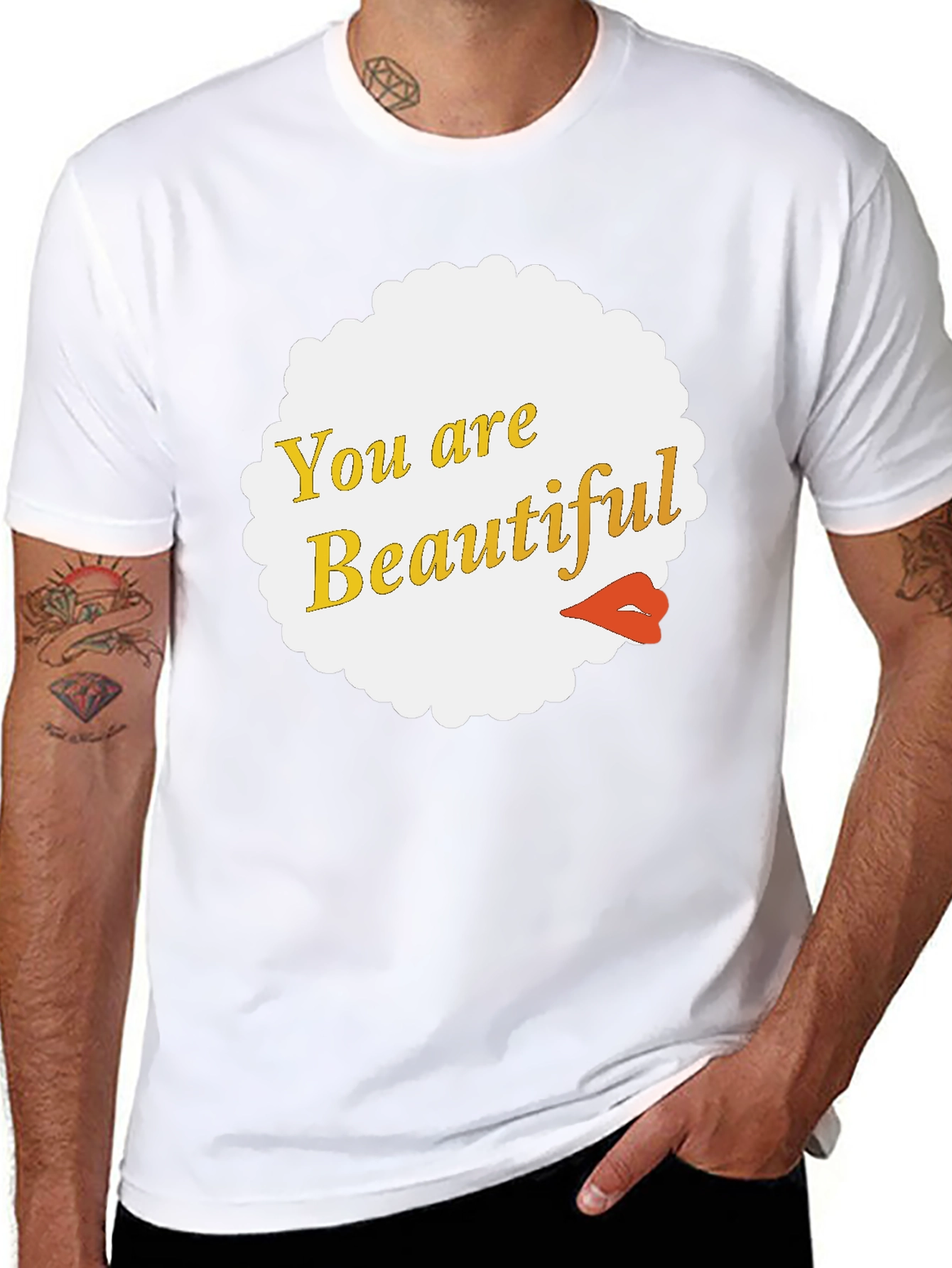 You Are Beautiful Graphic Tee - Black