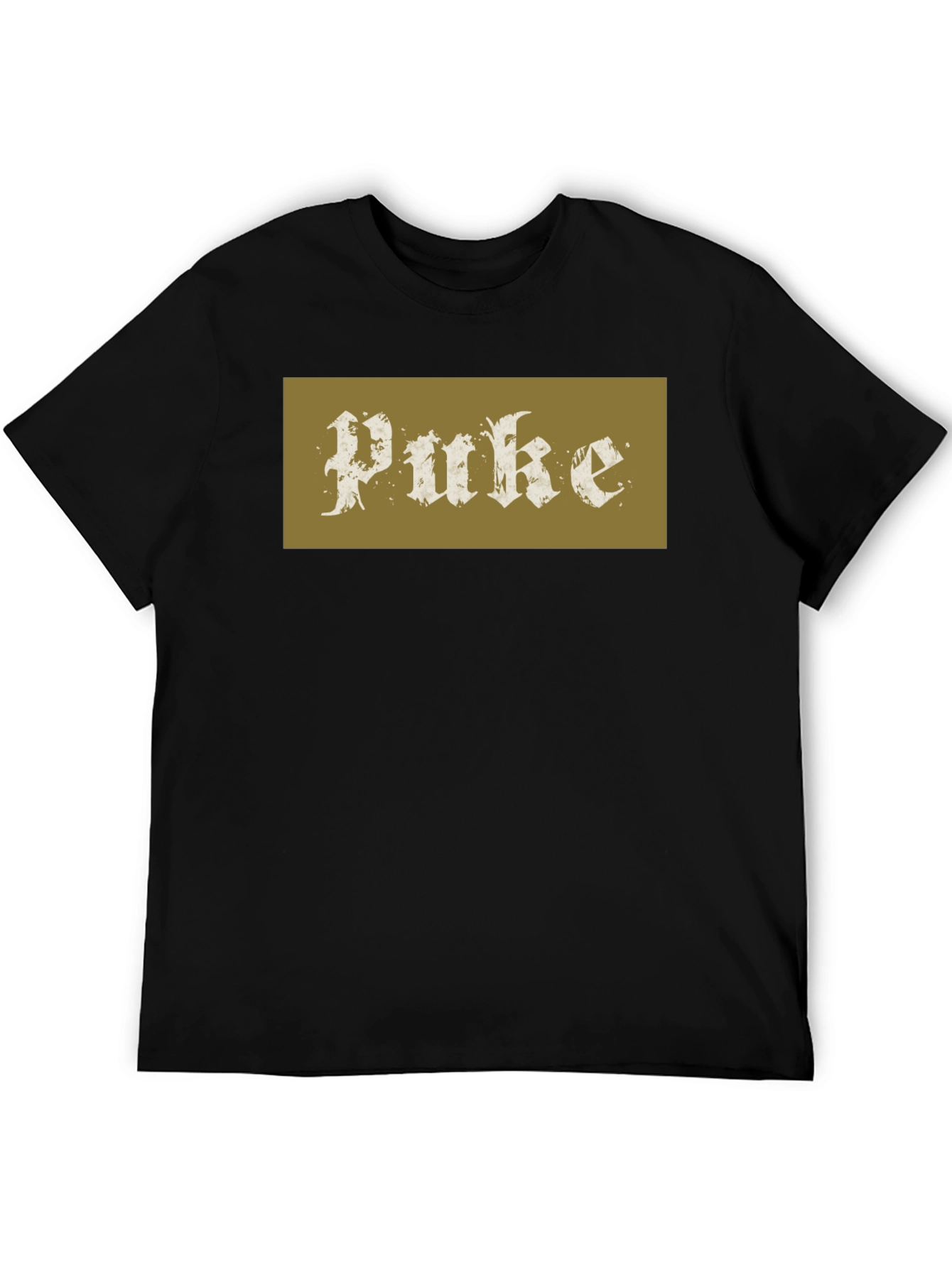 Puke Graphic Black Cotton Tee - Edgy Streetwear