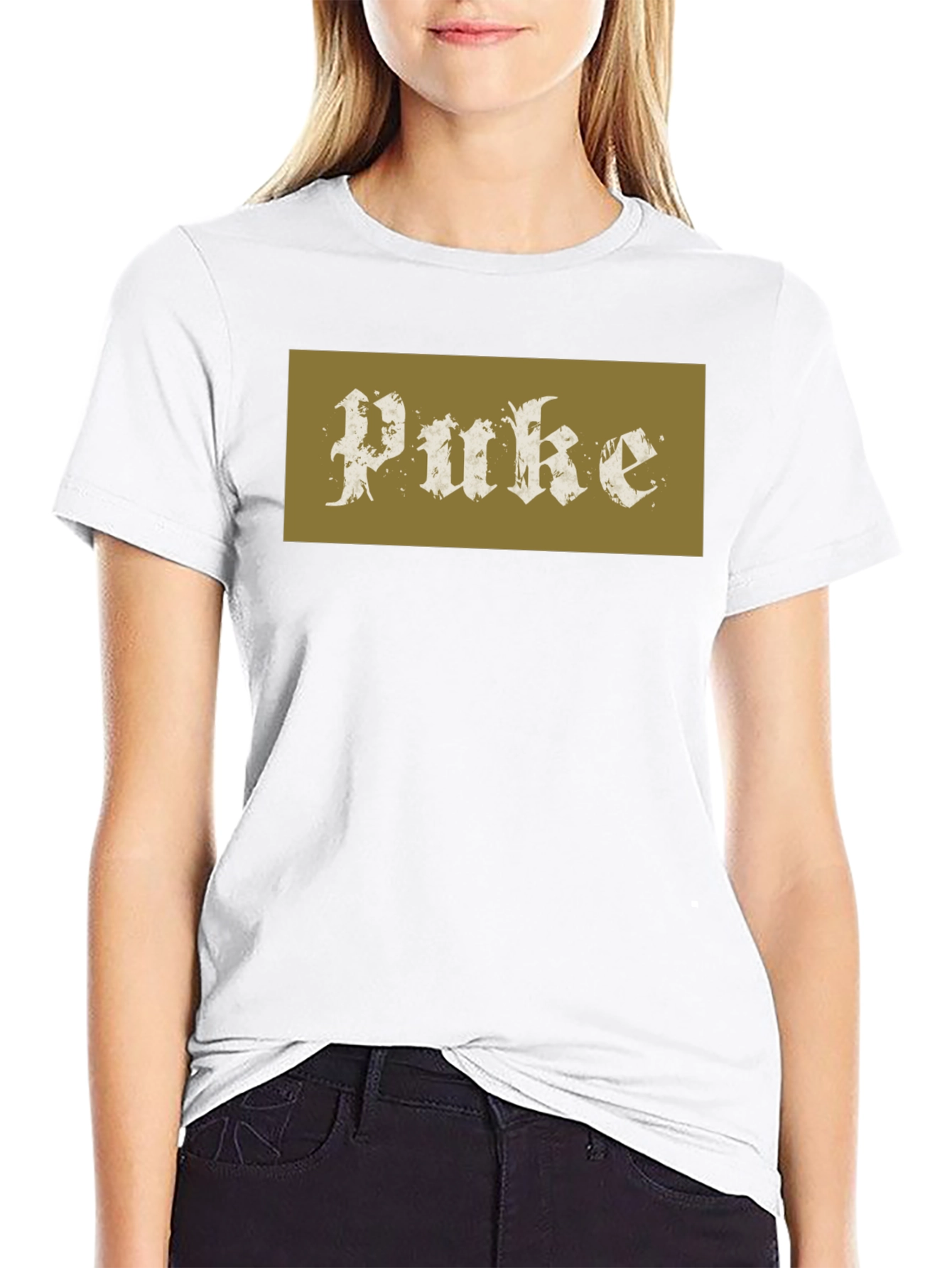 Puke Graphic Black Cotton Tee - Edgy Streetwear
