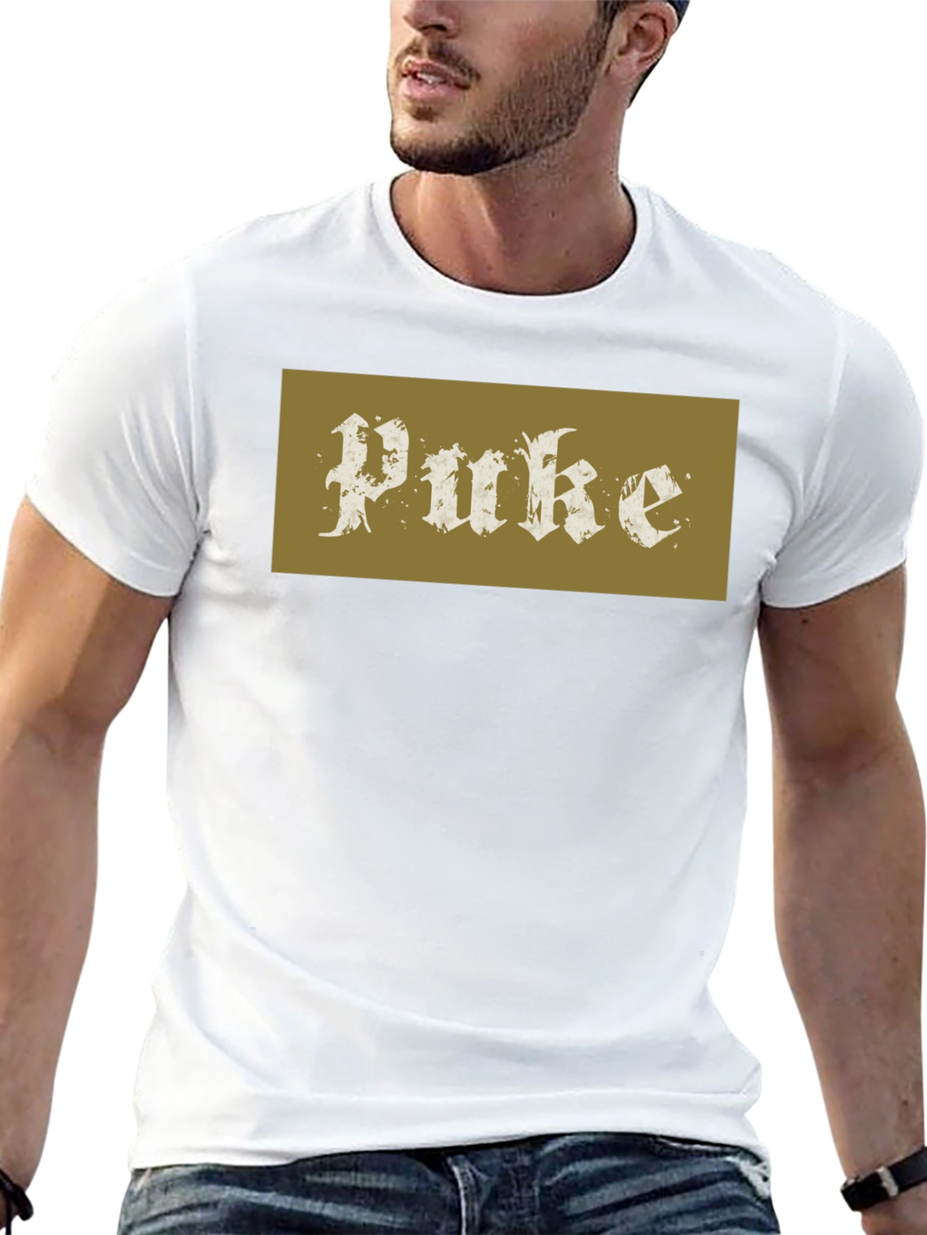 Puke Graphic Black Cotton Tee - Edgy Streetwear