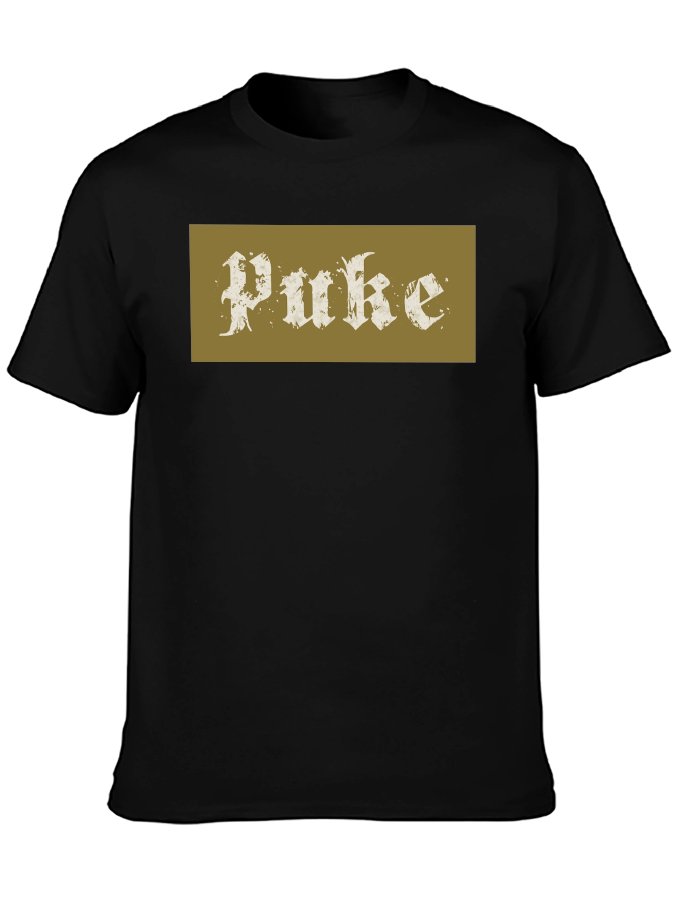 Puke Graphic Black Cotton Tee - Edgy Streetwear