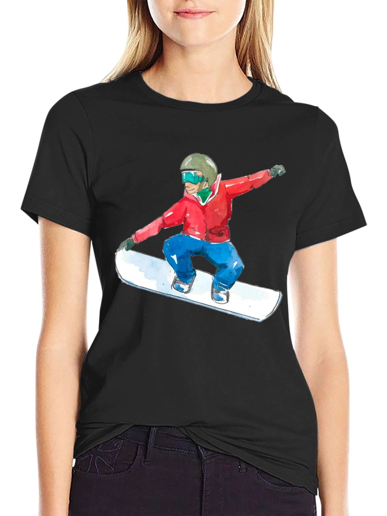Snowboarder Graphic Black T-Shirt
