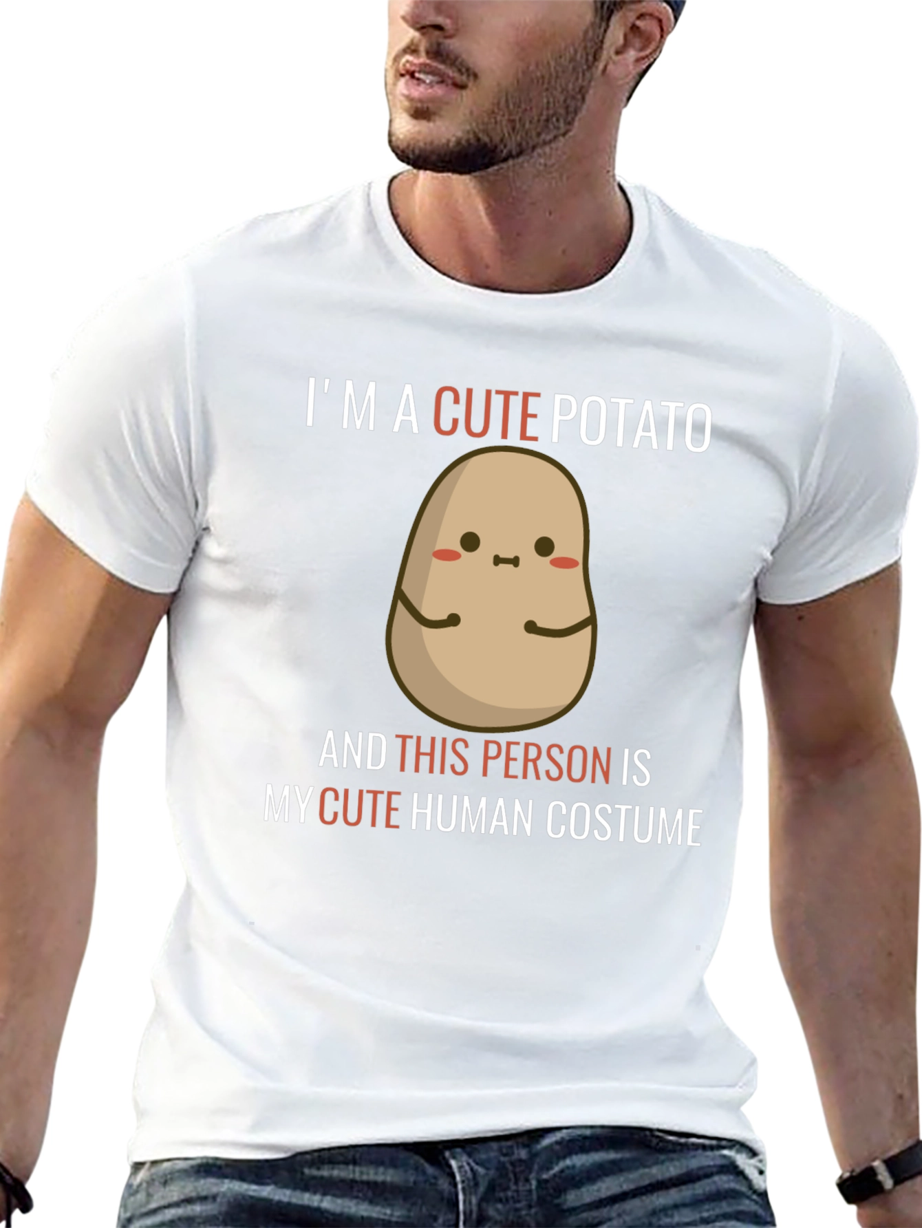 Cute Potato Graphic Tee - Novelty Humor T-Shirt