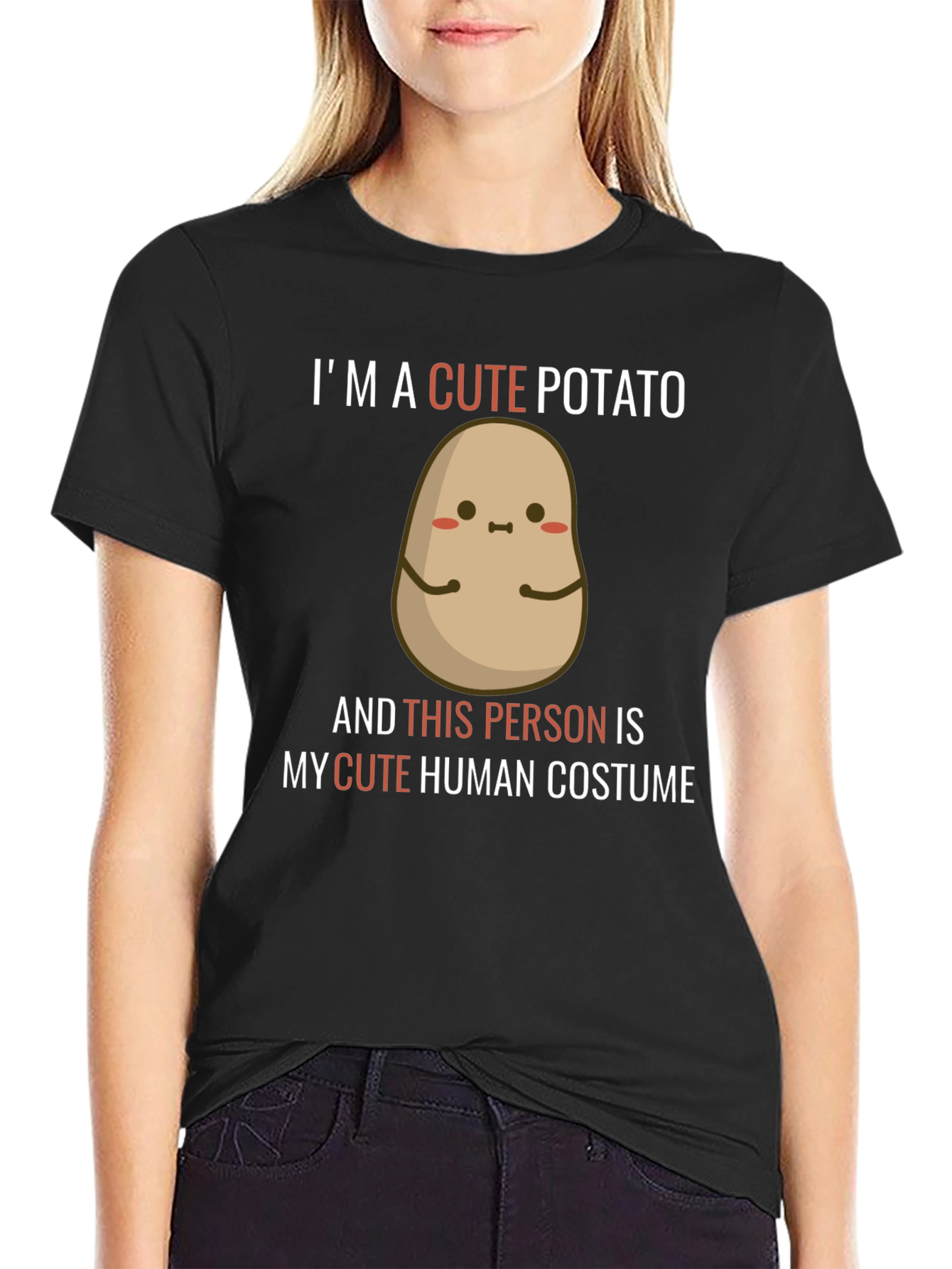 Cute Potato Graphic Tee - Novelty Humor T-Shirt