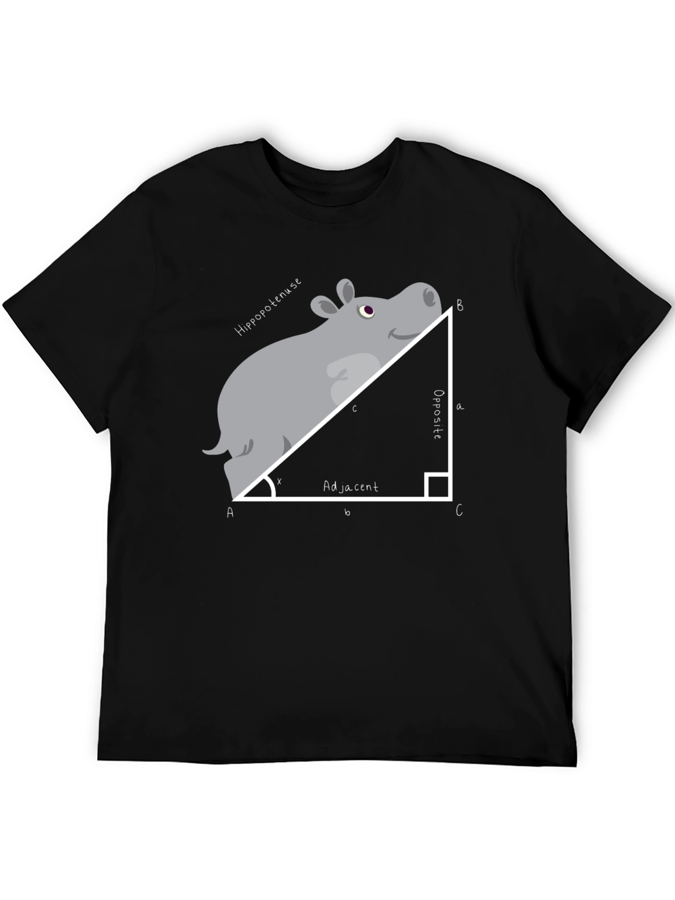 Hippo-tenuse T-Shirt: Math Humor Tee
