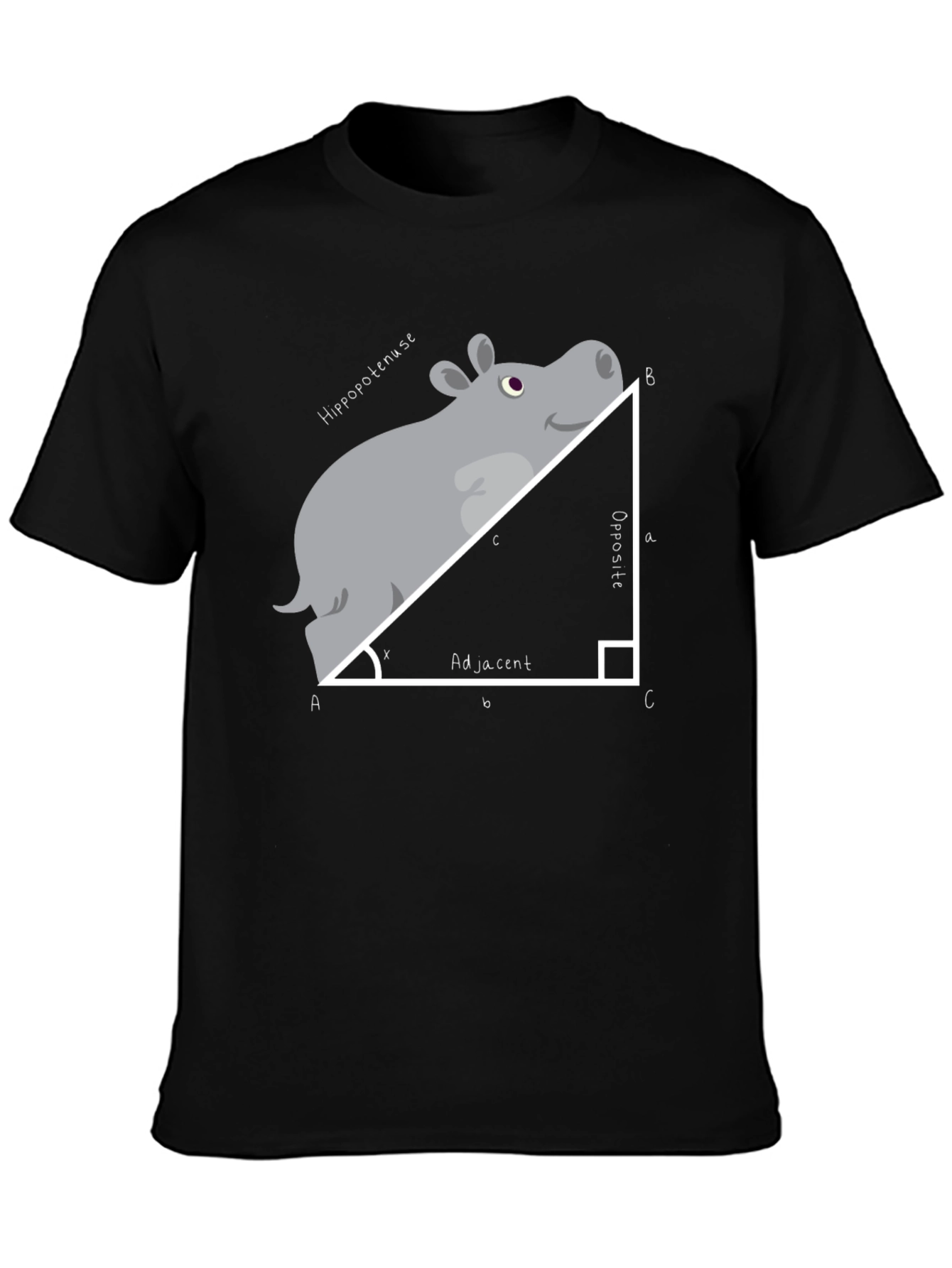 Hippo-tenuse T-Shirt: Math Humor Tee