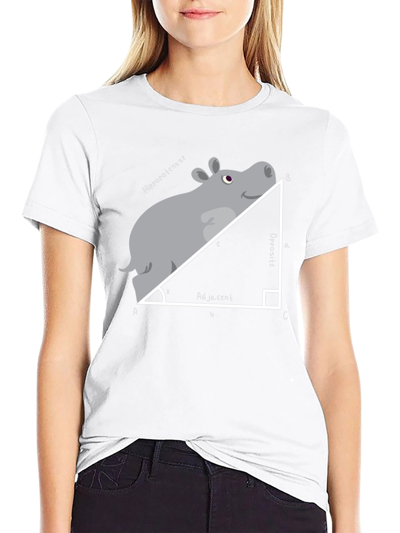 Hippo-tenuse T-Shirt: Math Humor Tee