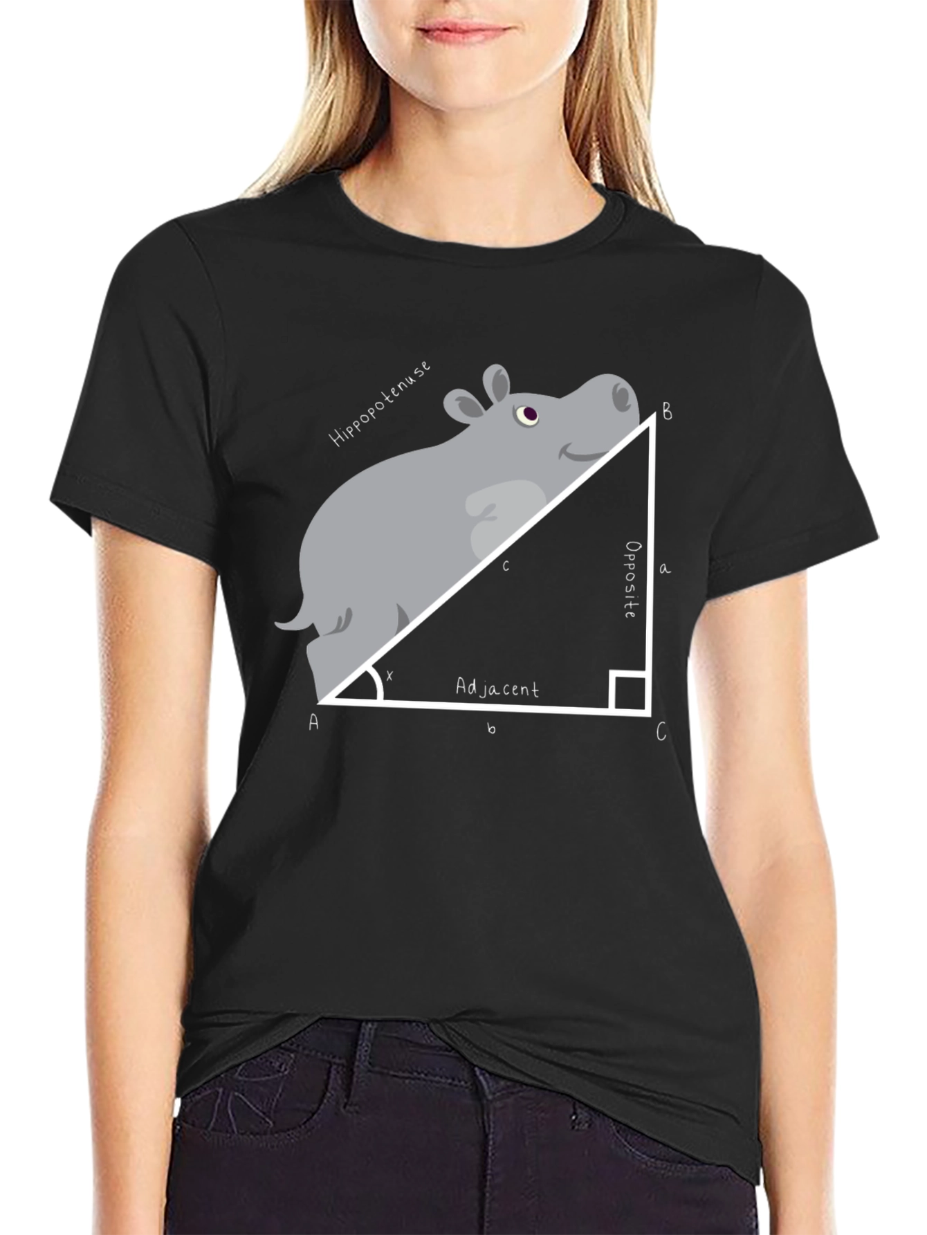 Hippo-tenuse T-Shirt: Math Humor Tee