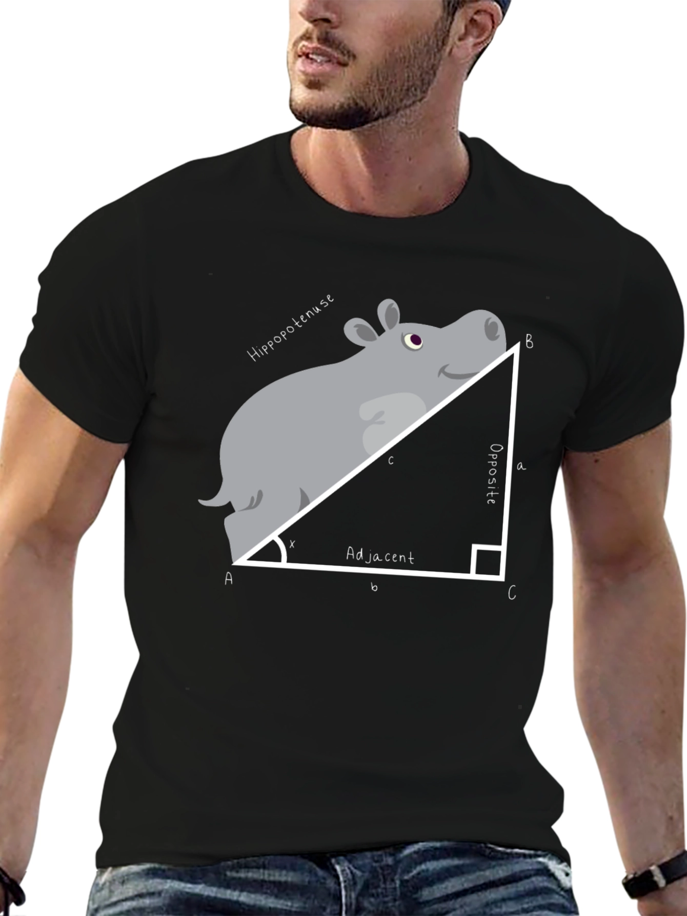 Hippo-tenuse T-Shirt: Math Humor Tee