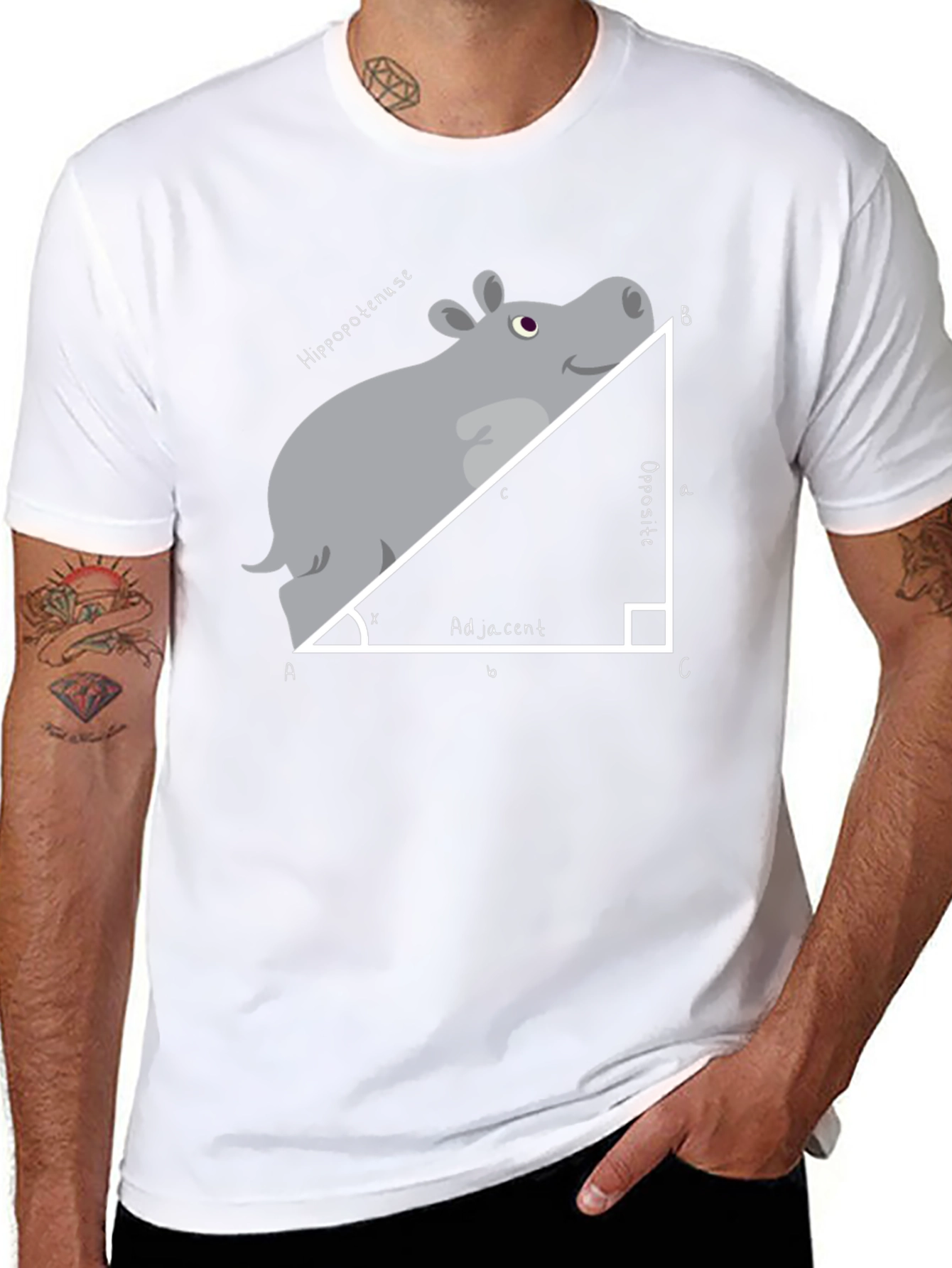 Hippo-tenuse T-Shirt: Math Humor Tee