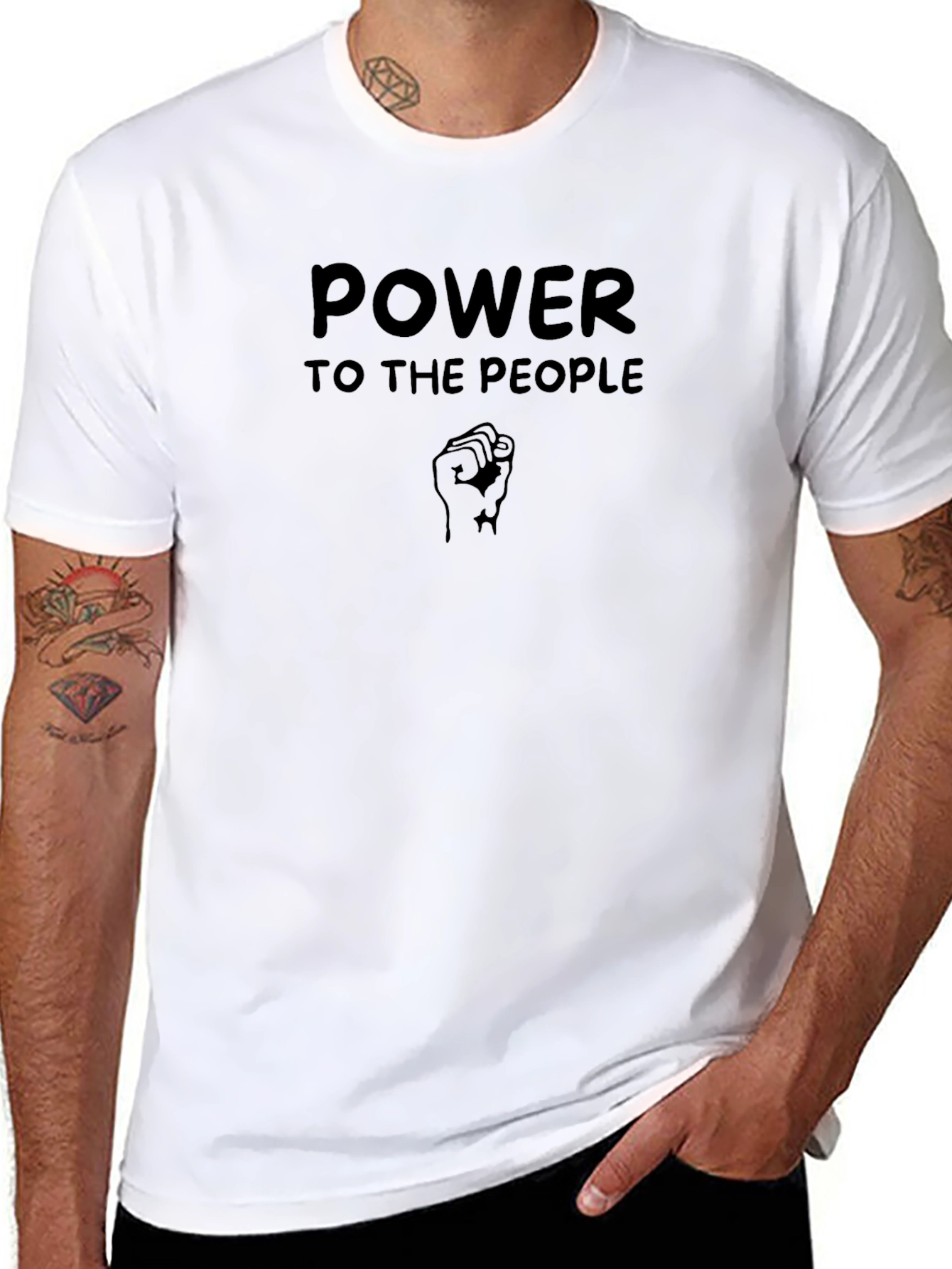 Power To The People Graphic Tee - Black
