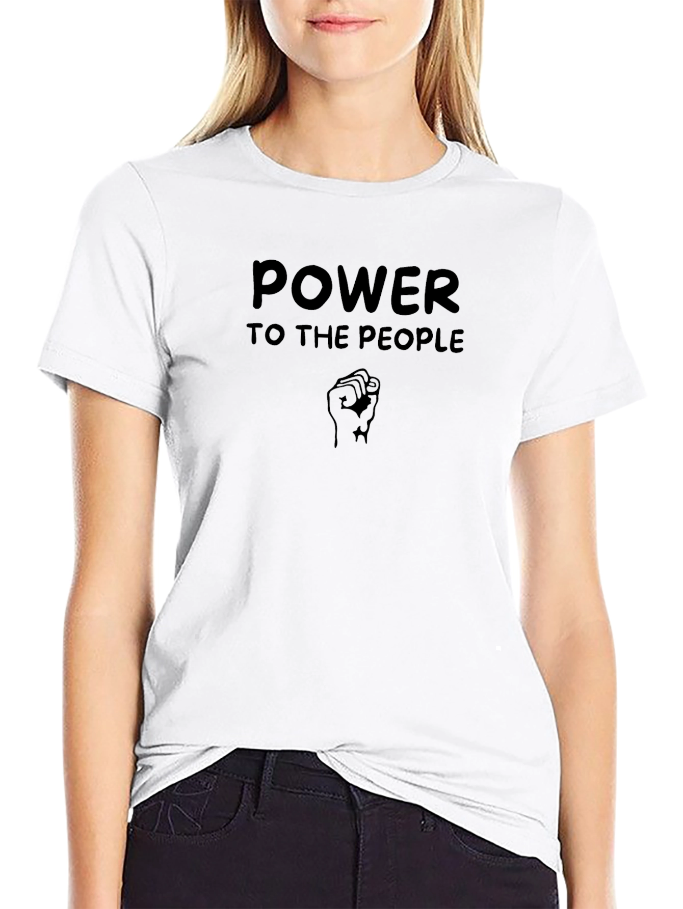 Power To The People Graphic Tee - Black