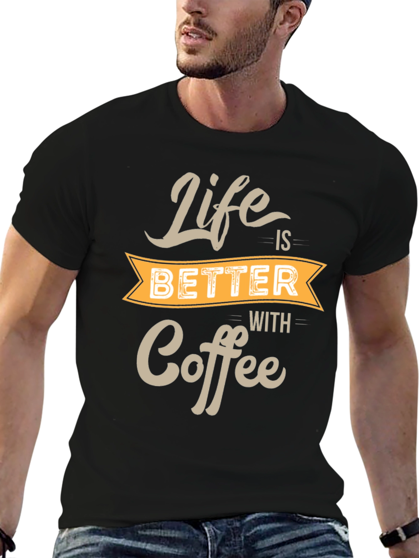 Life is Better With Coffee Black T-Shirt