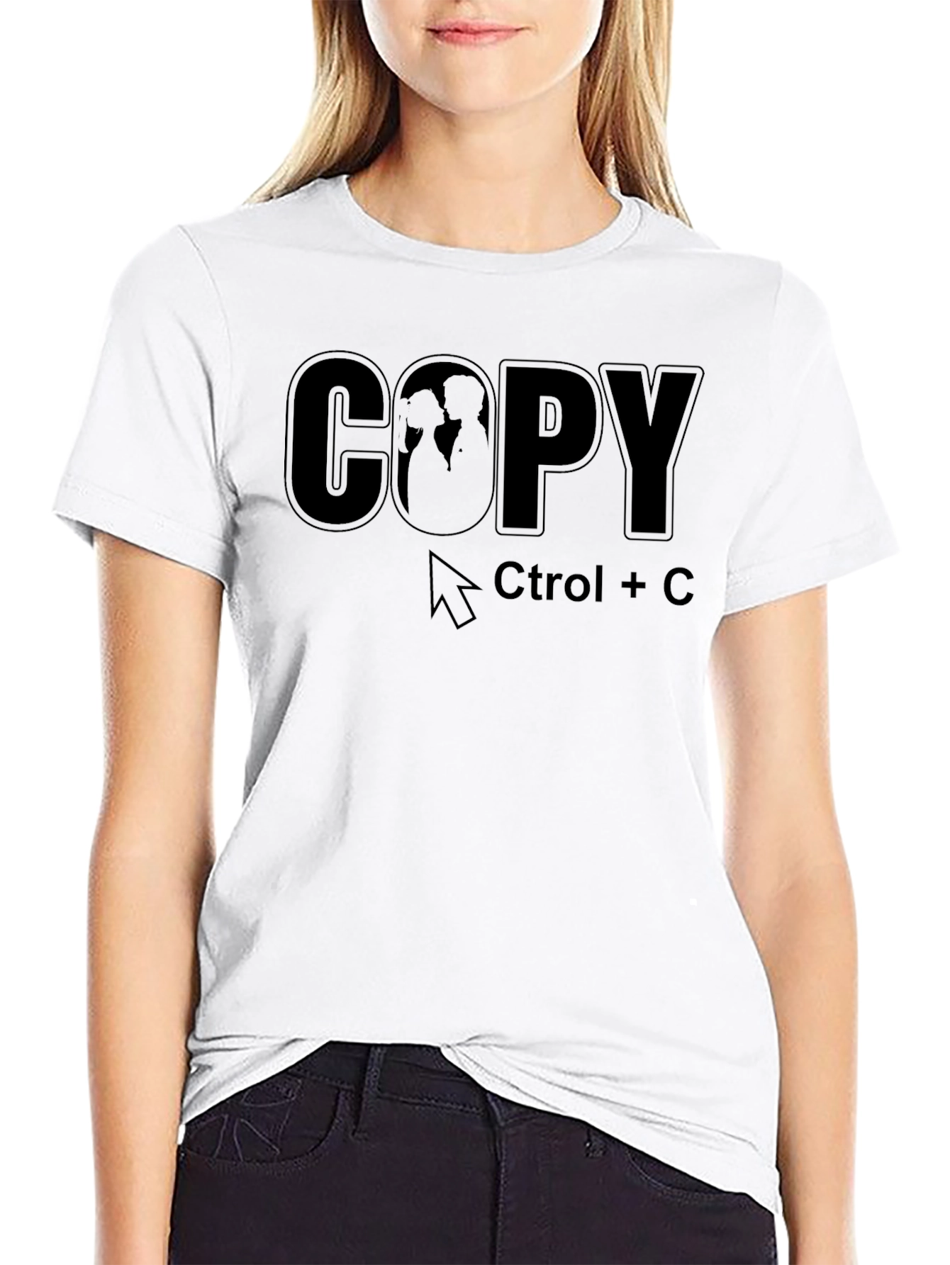Copy Ctrl+C Couple Graphic T-Shirt - Black