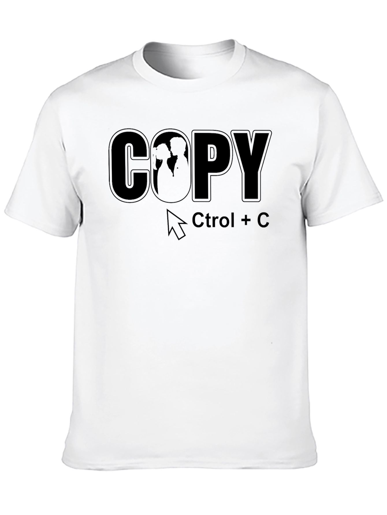 Copy Ctrl+C Couple Graphic T-Shirt - Black