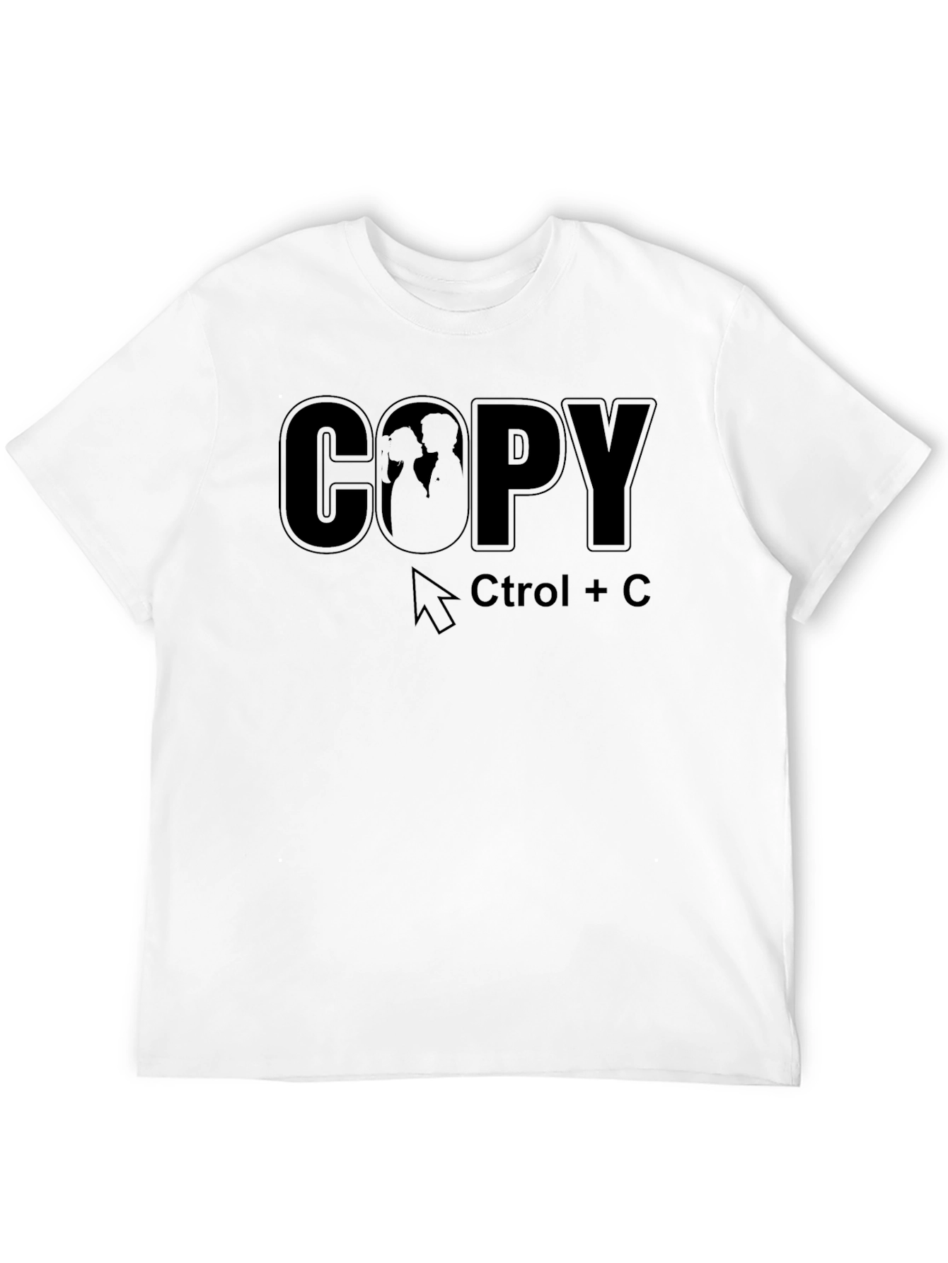 Copy Ctrl+C Couple Graphic T-Shirt - Black