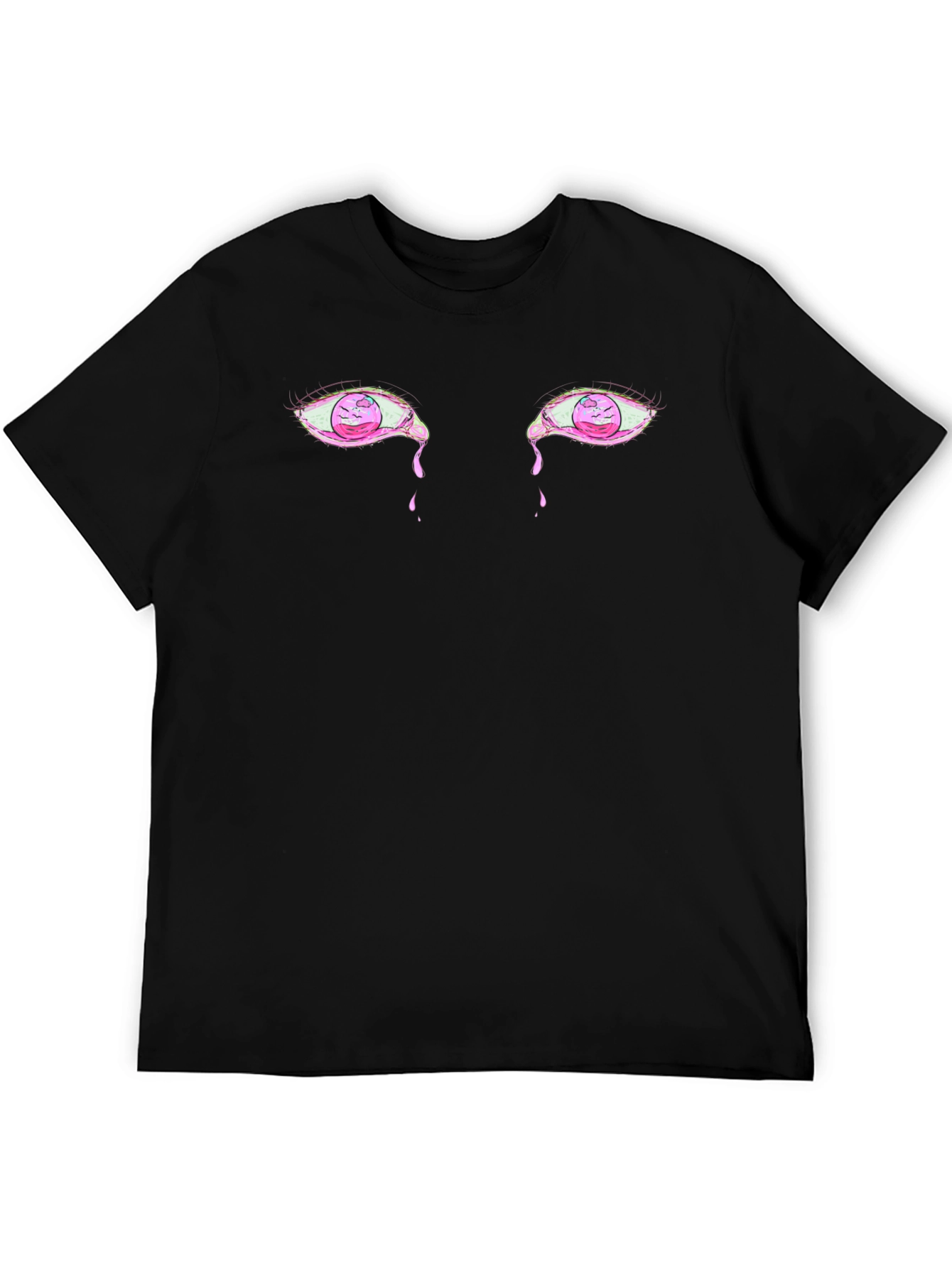 Mens Black Graphic Tee - Crying Eyes Design