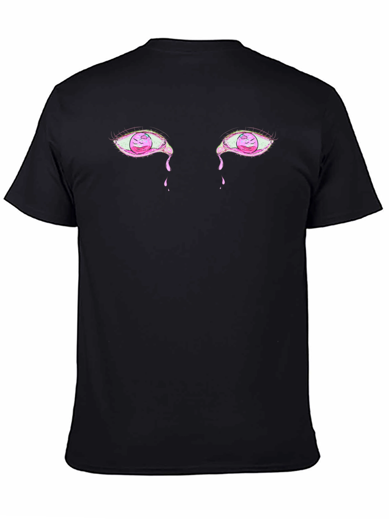 Mens Black Graphic Tee - Crying Eyes Design