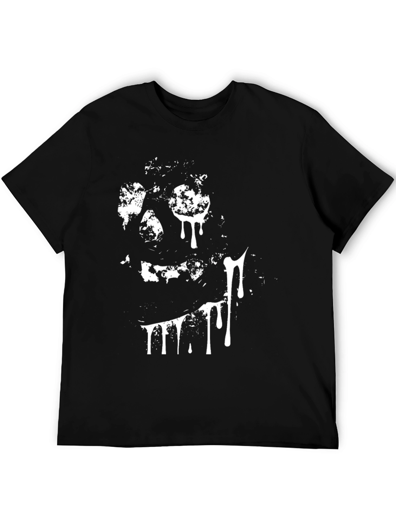 Creepy Skull Graphic Tee - Black Cotton T-Shirt