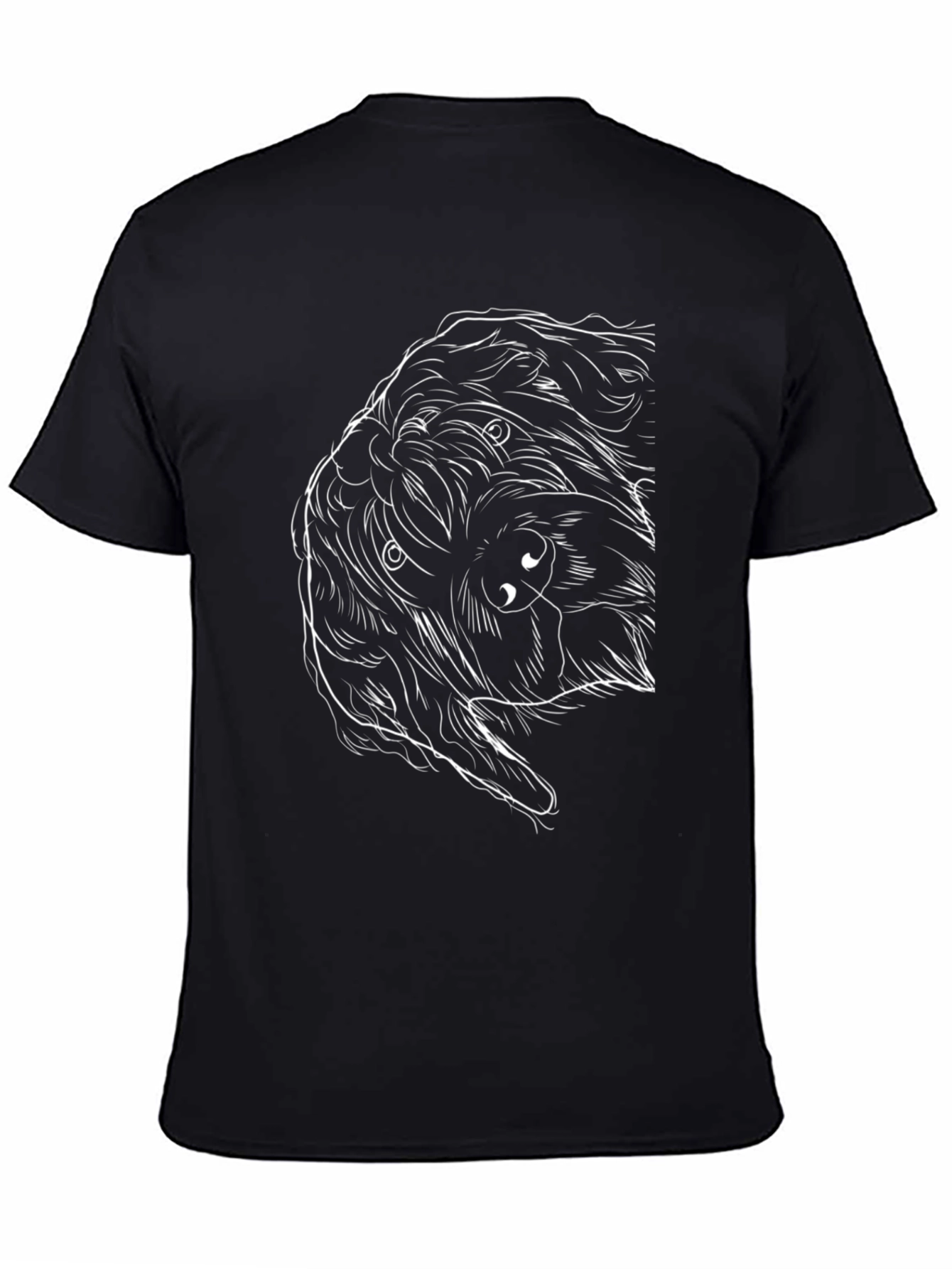 Dog Sketch Black T-Shirt