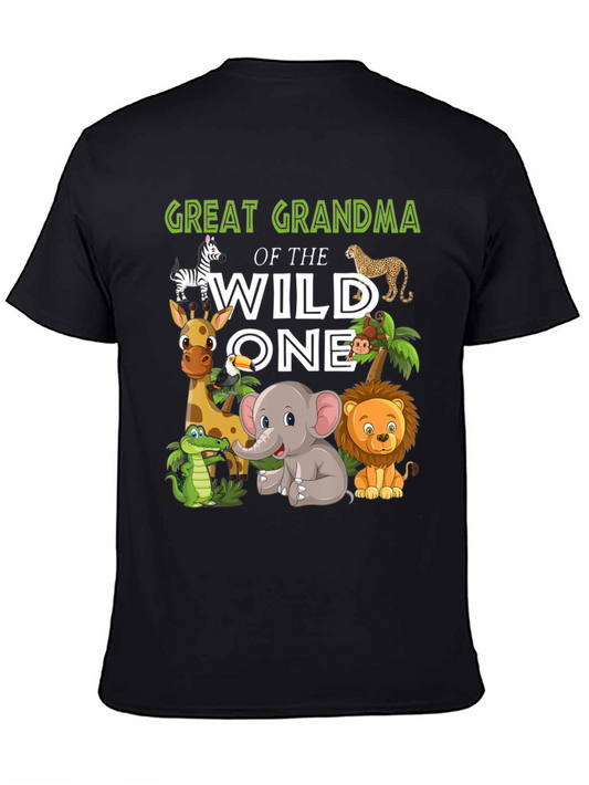 Great Grandma Wild One Safari Animals T-Shirt