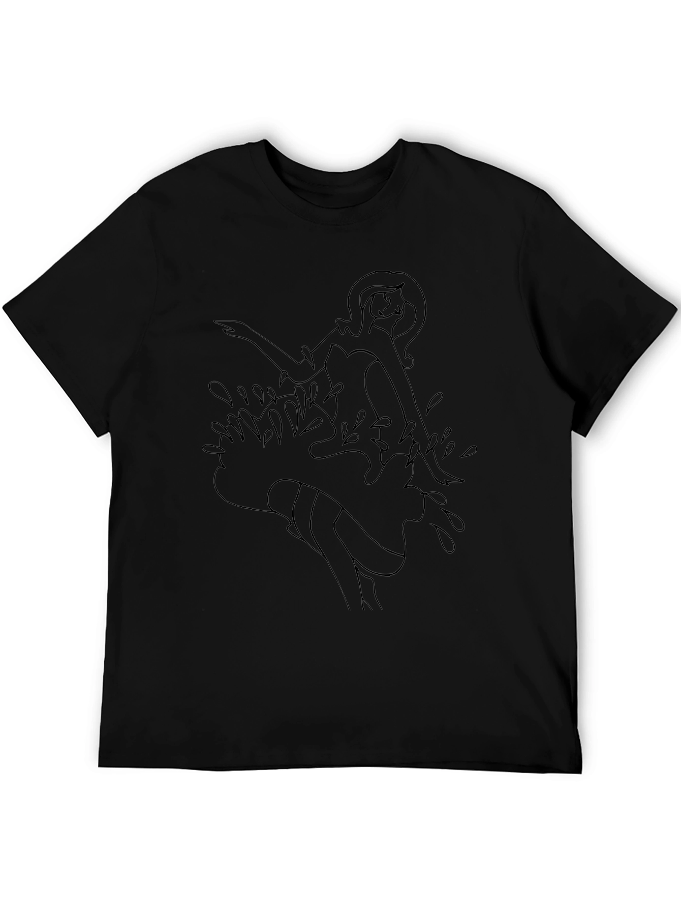 Black Graphic Tee - Woman in Water