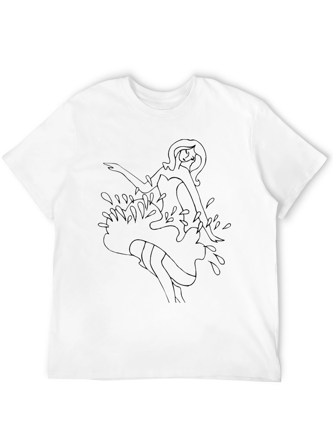 Black Graphic Tee - Woman in Water