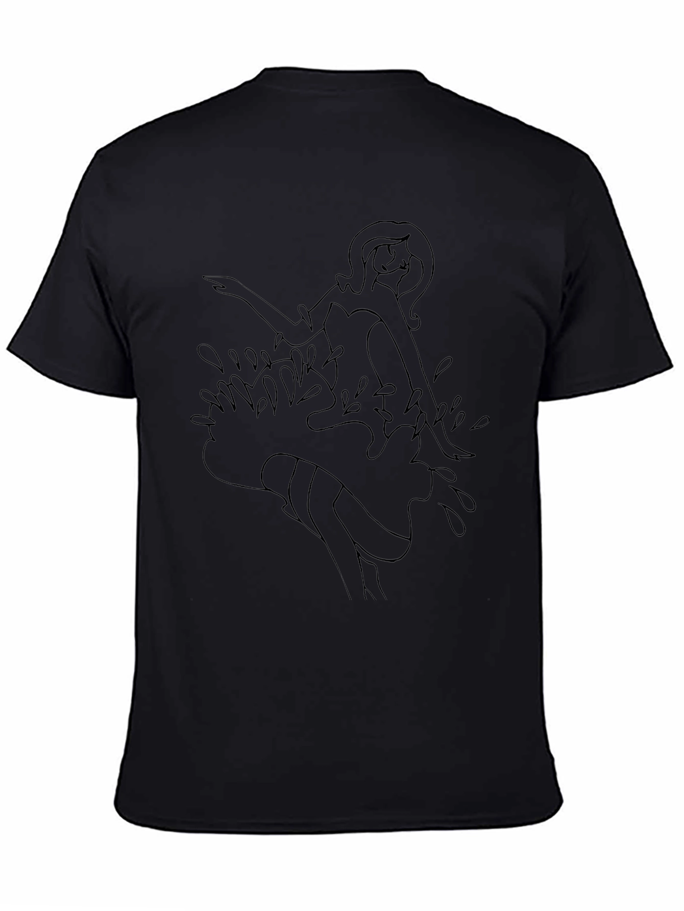 Black Graphic Tee - Woman in Water