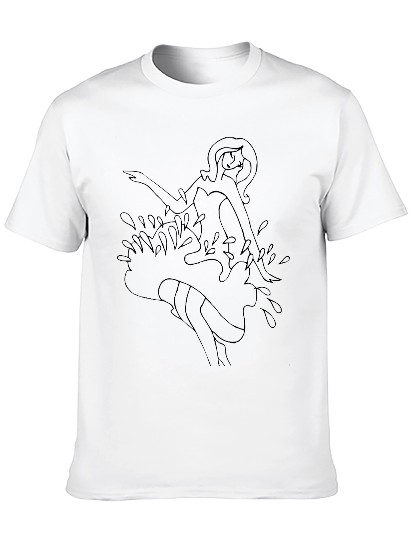 Black Graphic Tee - Woman in Water