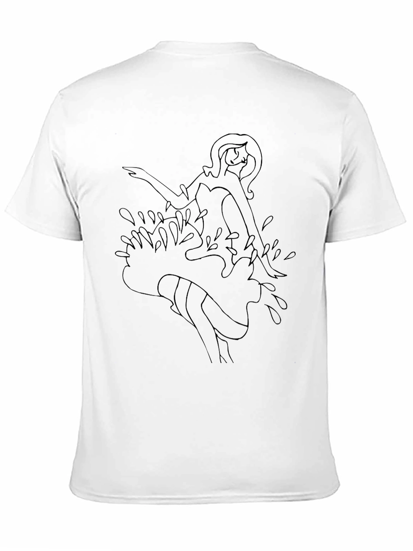 Black Graphic Tee - Woman in Water