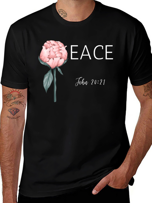Peace John 20:21 Floral T-Shirt