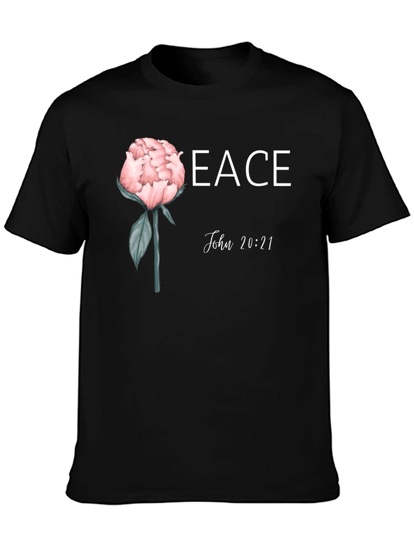 Peace John 20:21 Floral T-Shirt