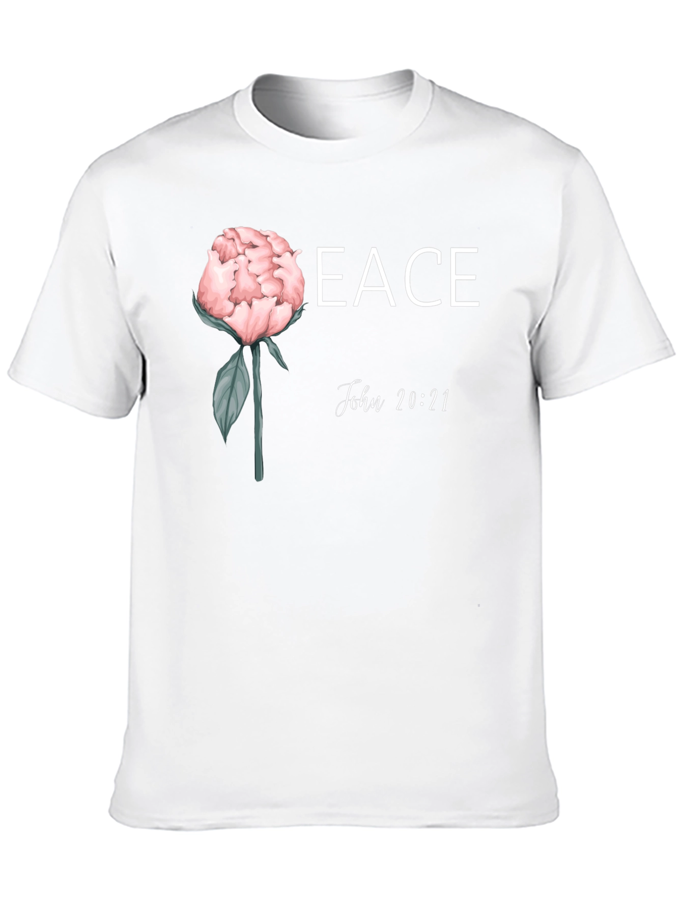 Peace John 20:21 Floral T-Shirt