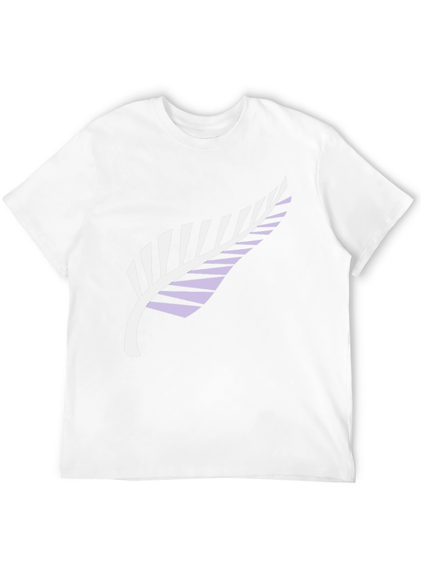 Black Tee with Silver Fern Print