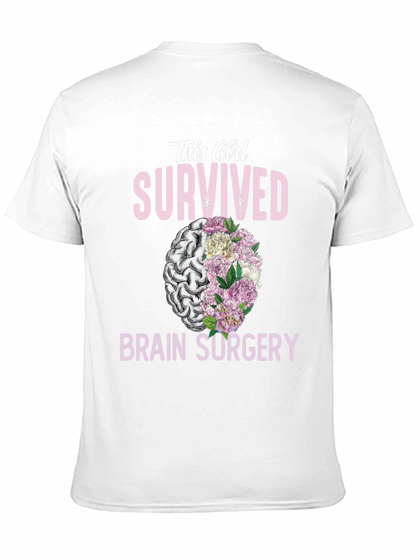 Brain Surgery Survivor Floral Brain T-Shirt
