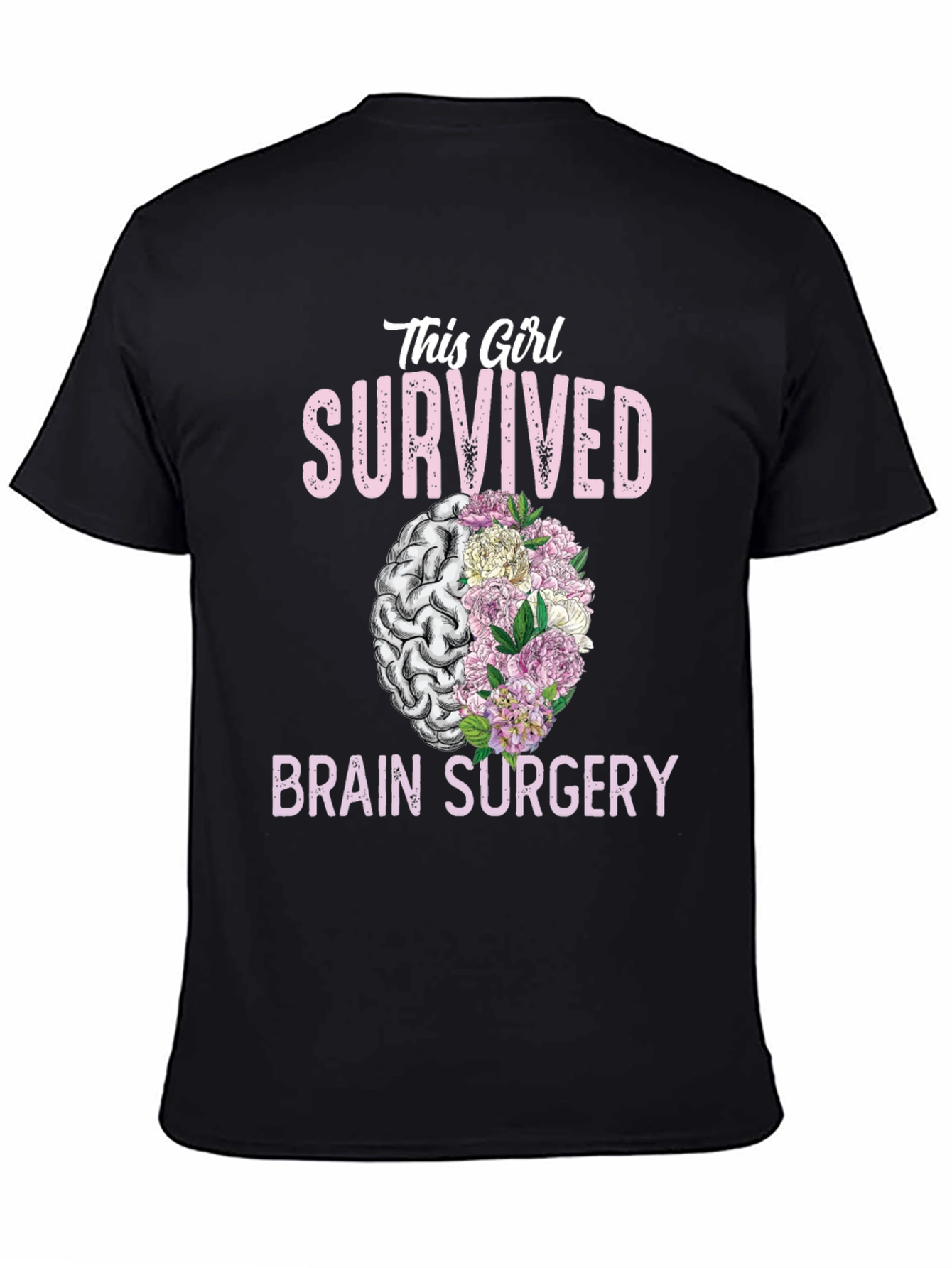 Brain Surgery Survivor Floral Brain T-Shirt