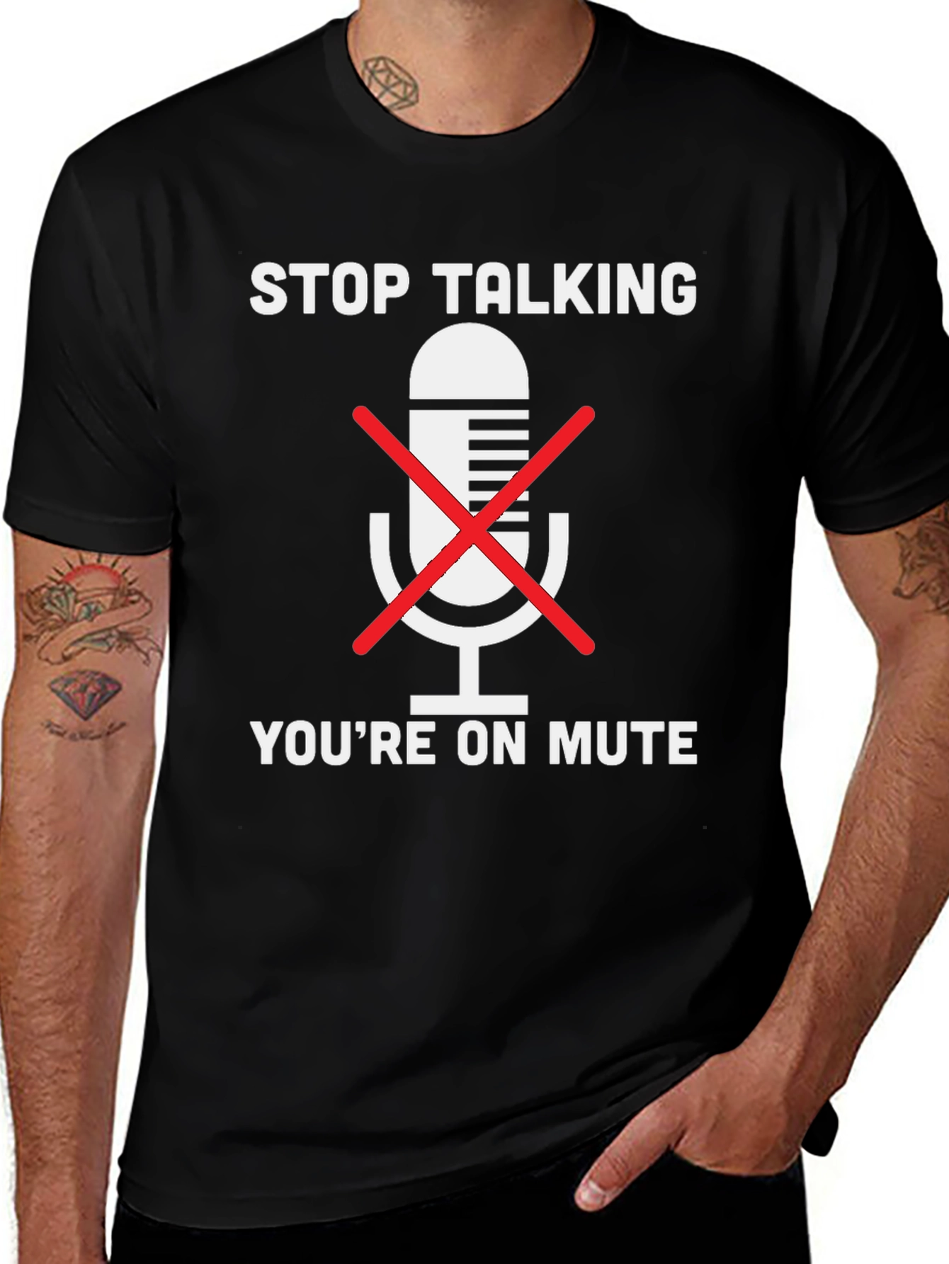 Stop Talking Youre on Mute Black T-Shirt