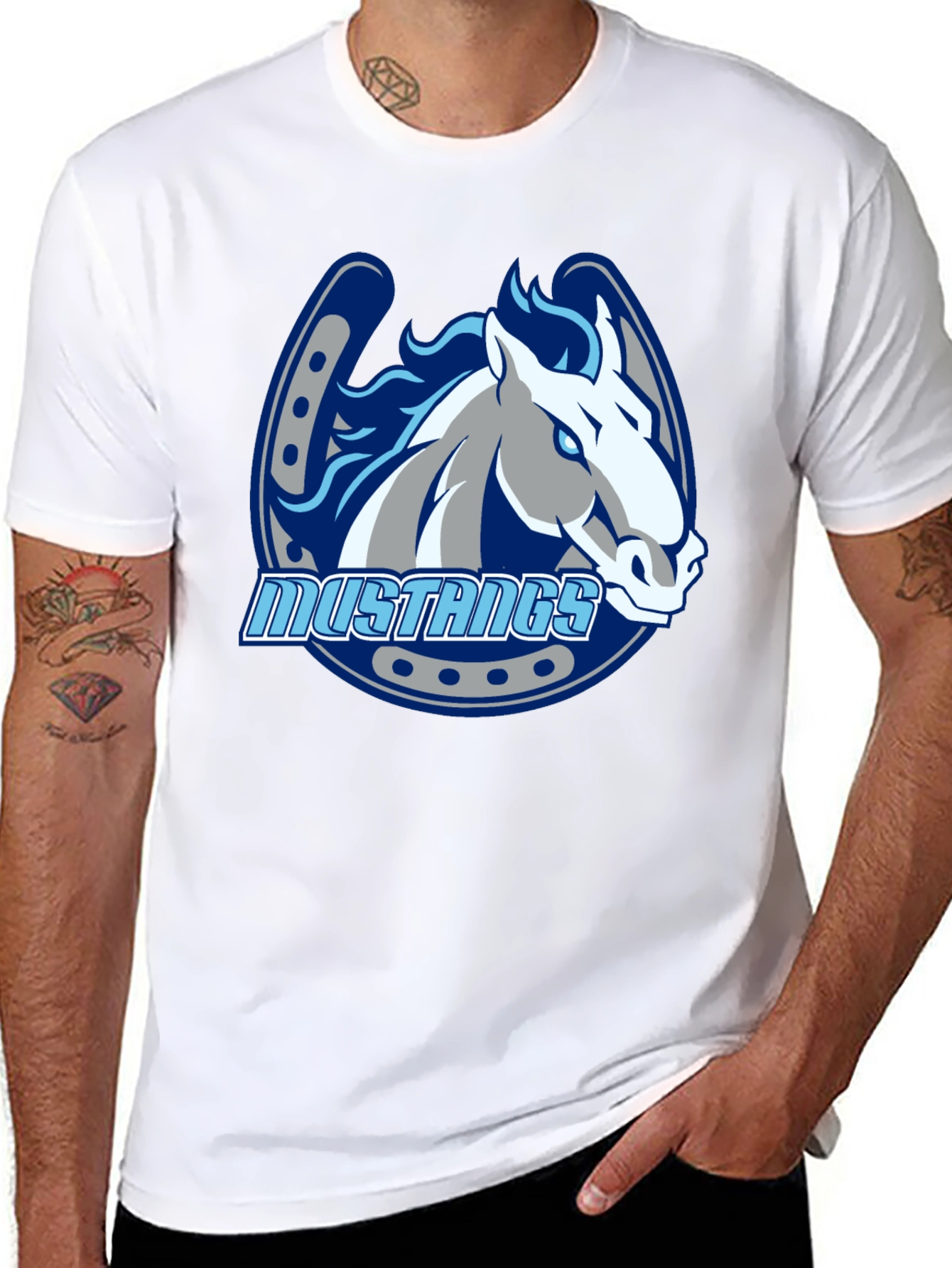 Mustangs Horse Graphic Black T-Shirt