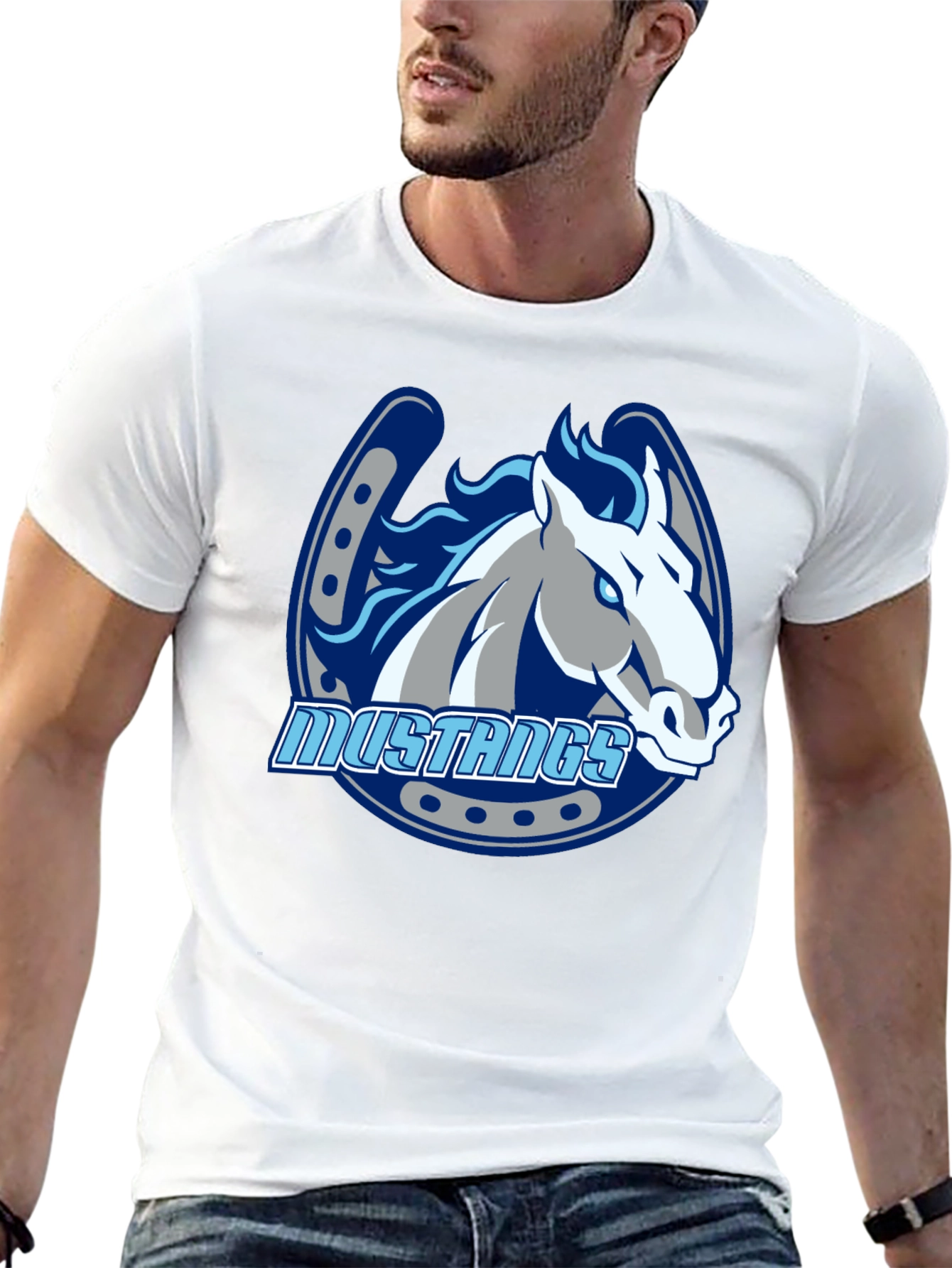 Mustangs Horse Graphic Black T-Shirt