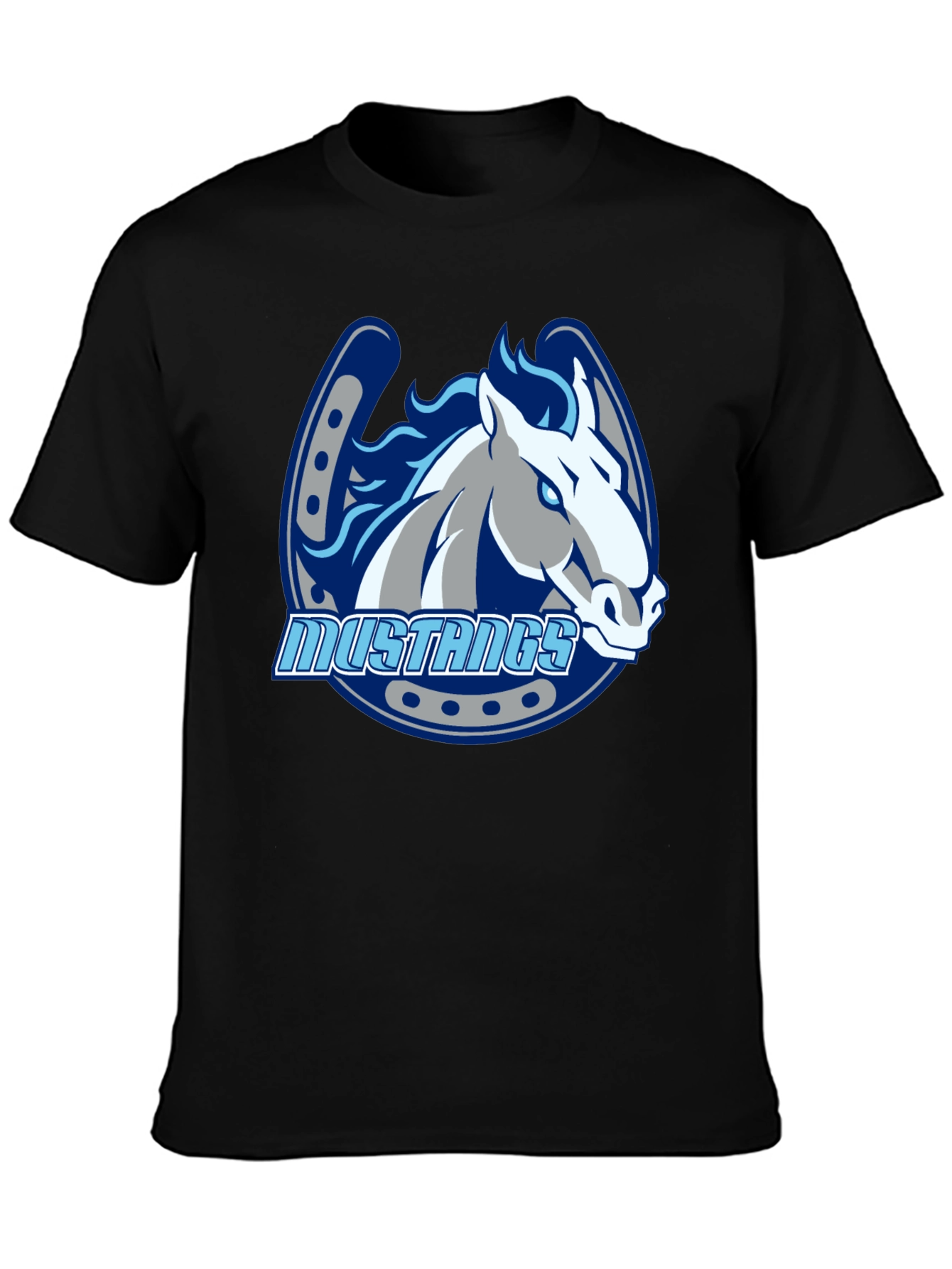 Mustangs Horse Graphic Black T-Shirt