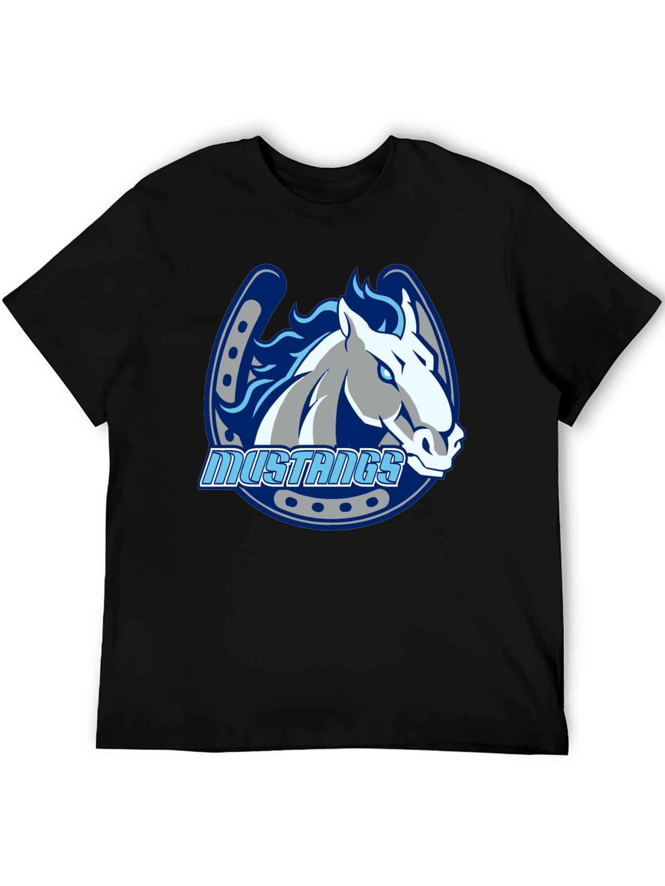 Mustangs Horse Graphic Black T-Shirt