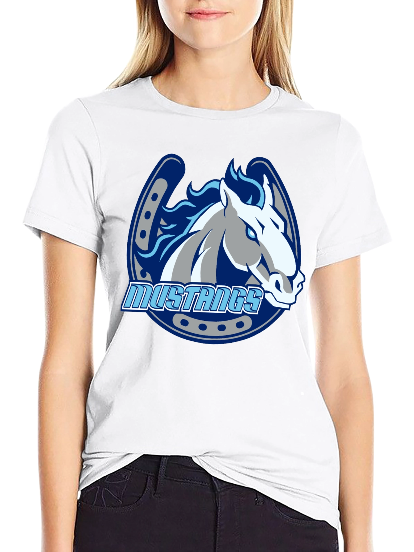 Mustangs Horse Graphic Black T-Shirt