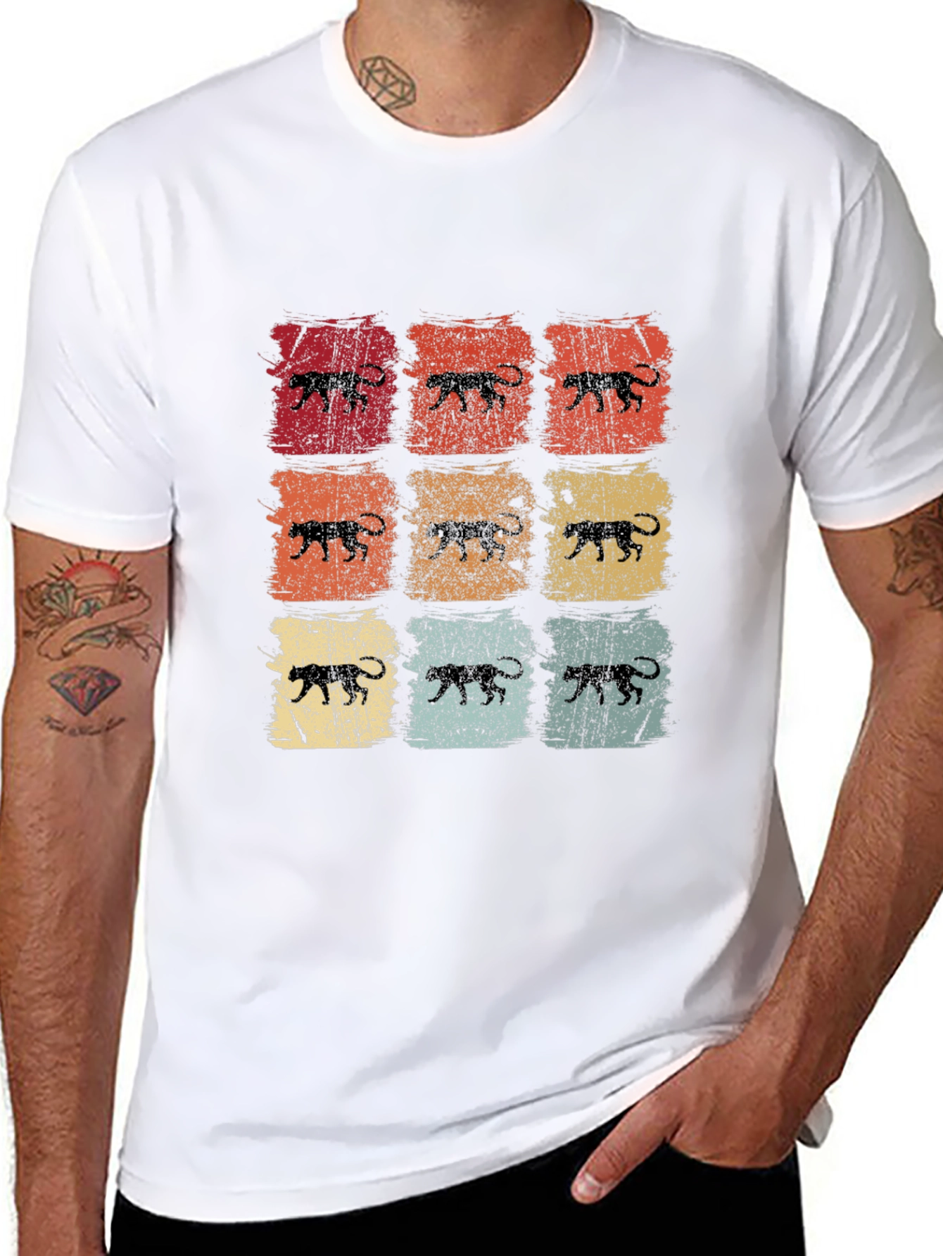 Retro Jaguar Print T-Shirt